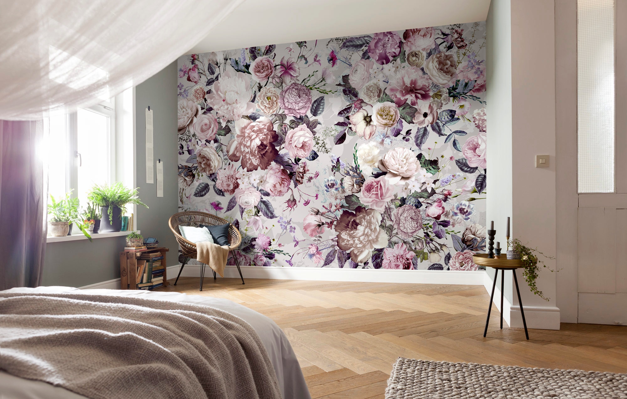 Komar Vliestapete »Digitaldruck Vlies -  Lovely Blossoms - Größe 350 x 250 cm« bedruckt glatt Wohnzimmer, Schlafzimmer