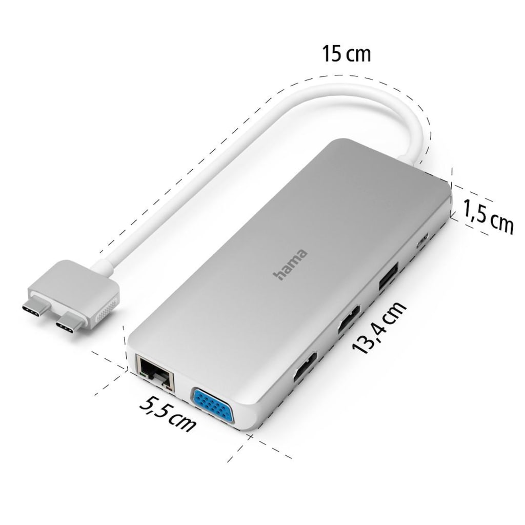 Hama Laptop-Dockingstation »USB-C-Hub, Multiport für Apple MacBook Air & Pro, 12 Ports«
