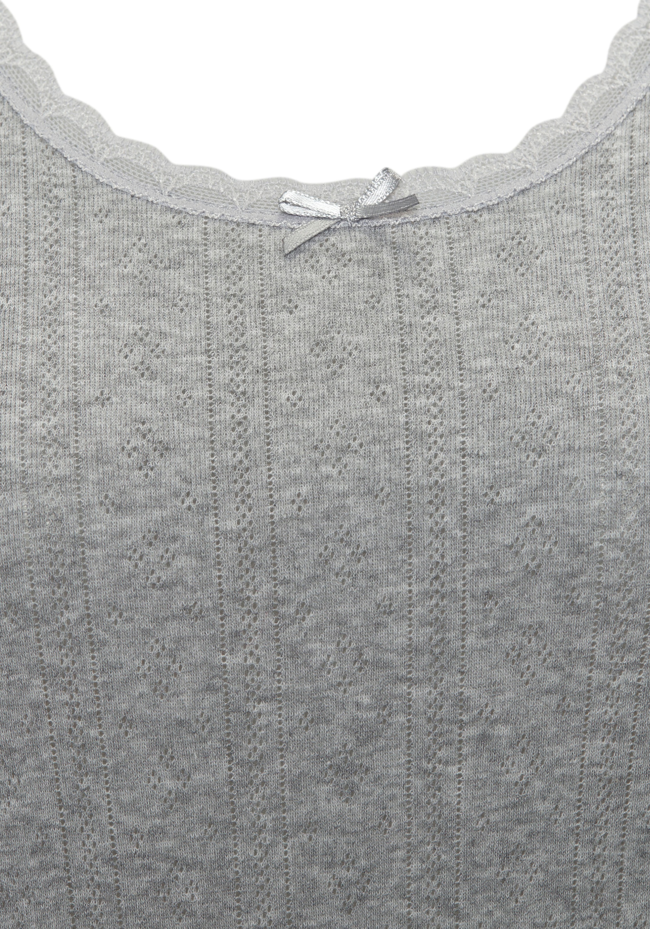 Vivance T-Shirt 2er-Pack,  aus feiner Pointelle-Ware mit Spitze, reine Baumwolle