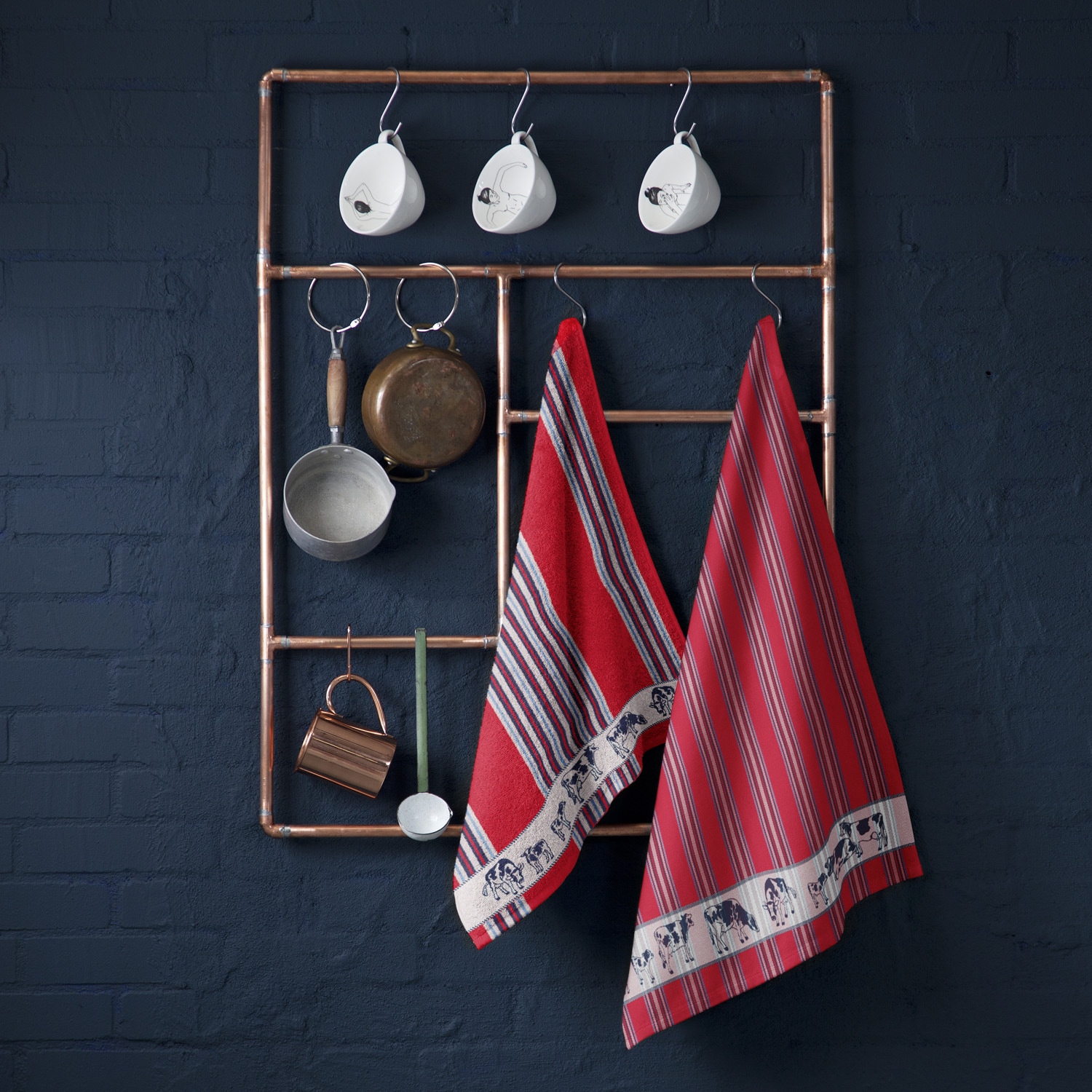 DDDDD Geschirrtuch »DDDDD Friesian Küchentuch 50 x 55 (6 Stück)« schnell trocknend, 100% Baumwolle, mit Kühen und Kälbern