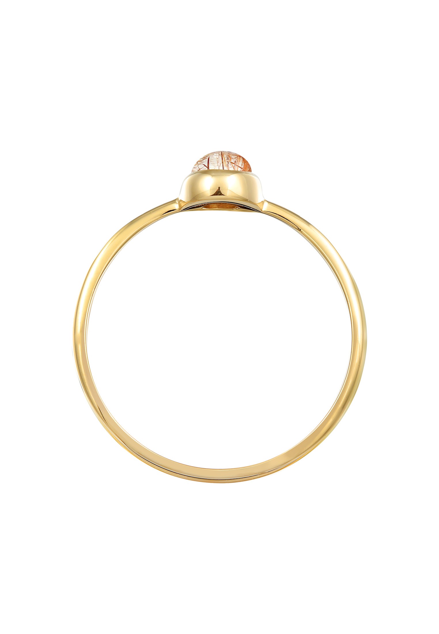 Elli Premium Silberring »Ring Solitär Rutilquarz Edelstein Oval 375er Gelbgold«