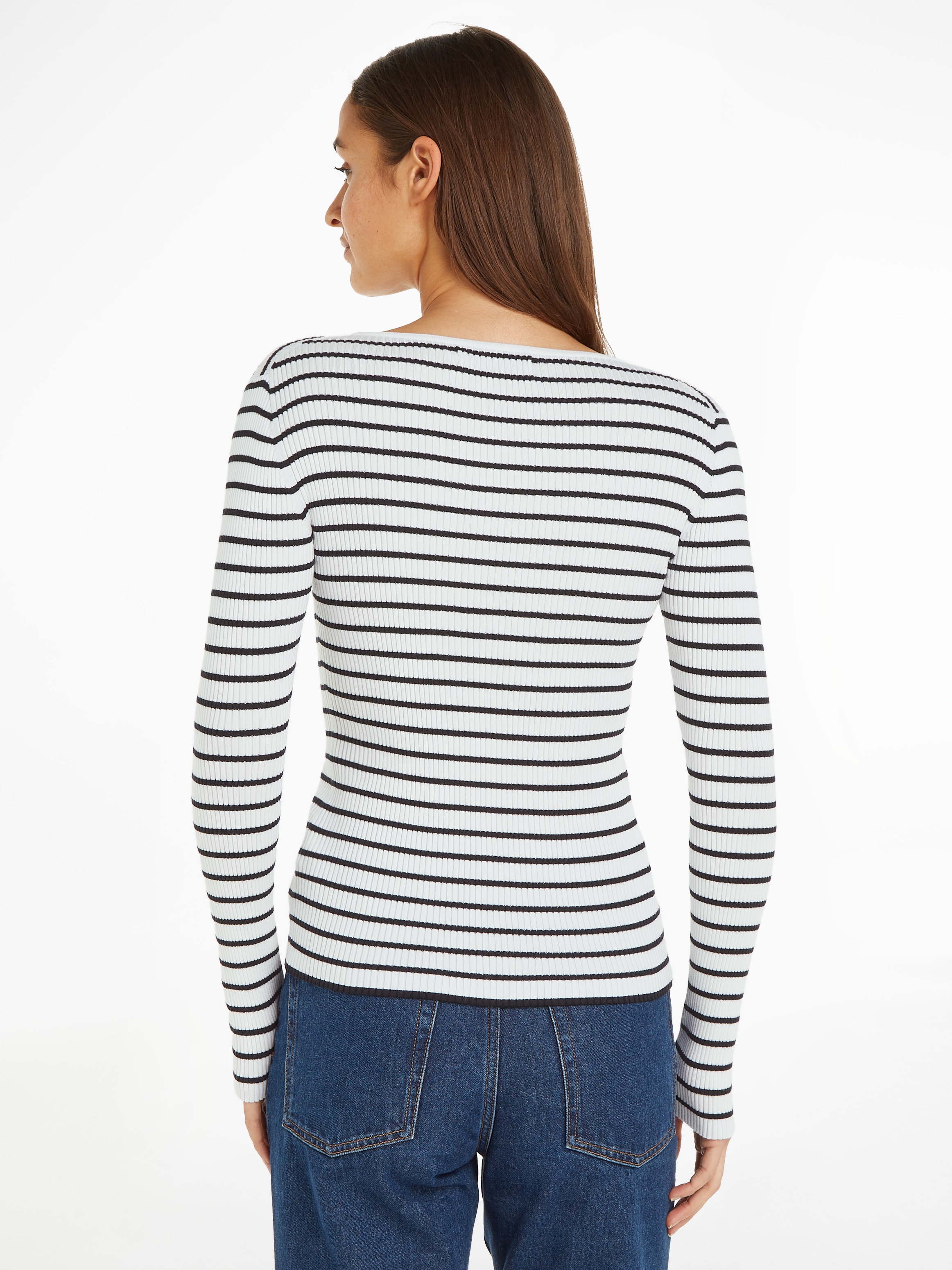 Calvin Klein Jeans Rundhalspullover »WOVEN LABEL TIGHT SWEATER«, mit Logopatch