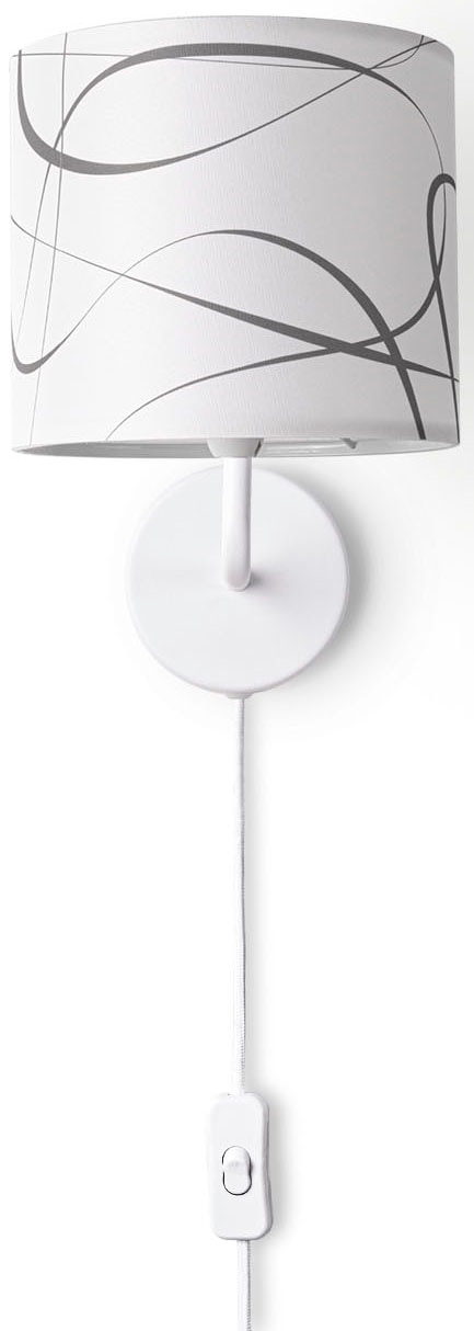 Paco Home Wandleuchte »Luca Tribal« E14 Wohnzimmer Modern Wandleuchte Mit Schirm Stoff Abstrakt Retro E14