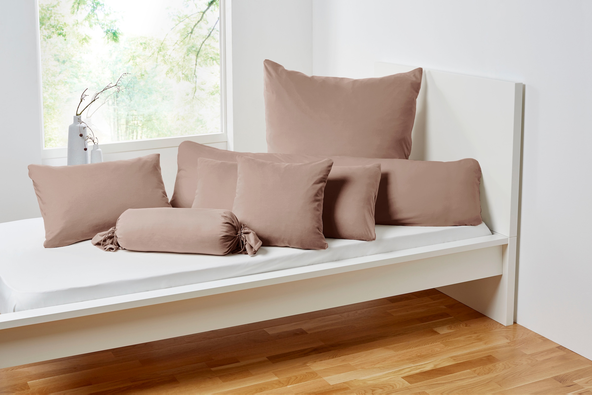 Primera Kissenbezug »Primera Mako-Feinjersey Kissenbezug im Doppelpack« In vielen Uni-Tönen