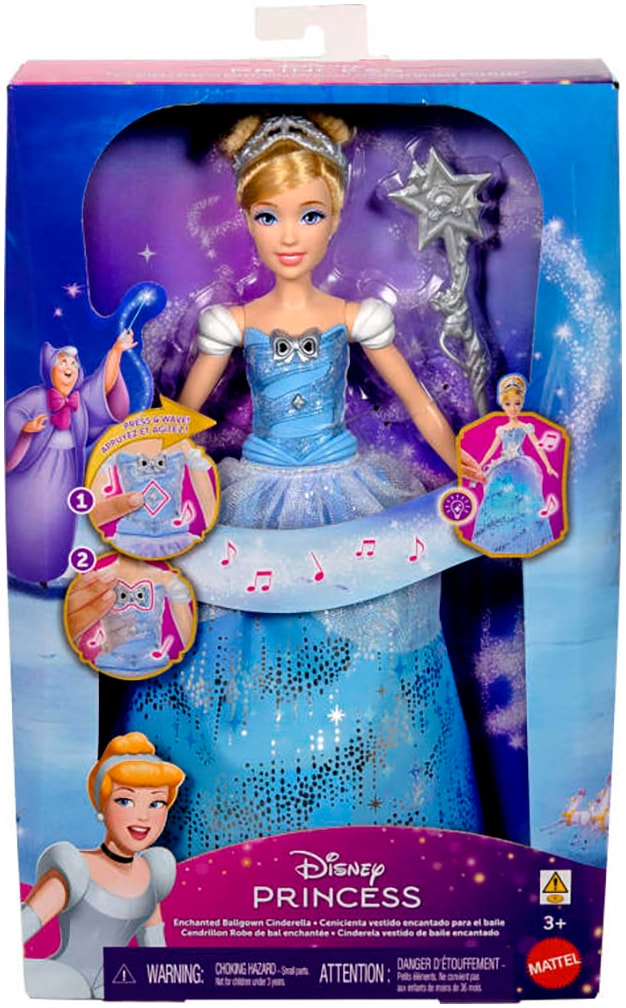 Mattel® Anziehpuppe »Disney Prinzessin, Cinderella-Puppe im bezaubernden Ballkleid« mit Sound