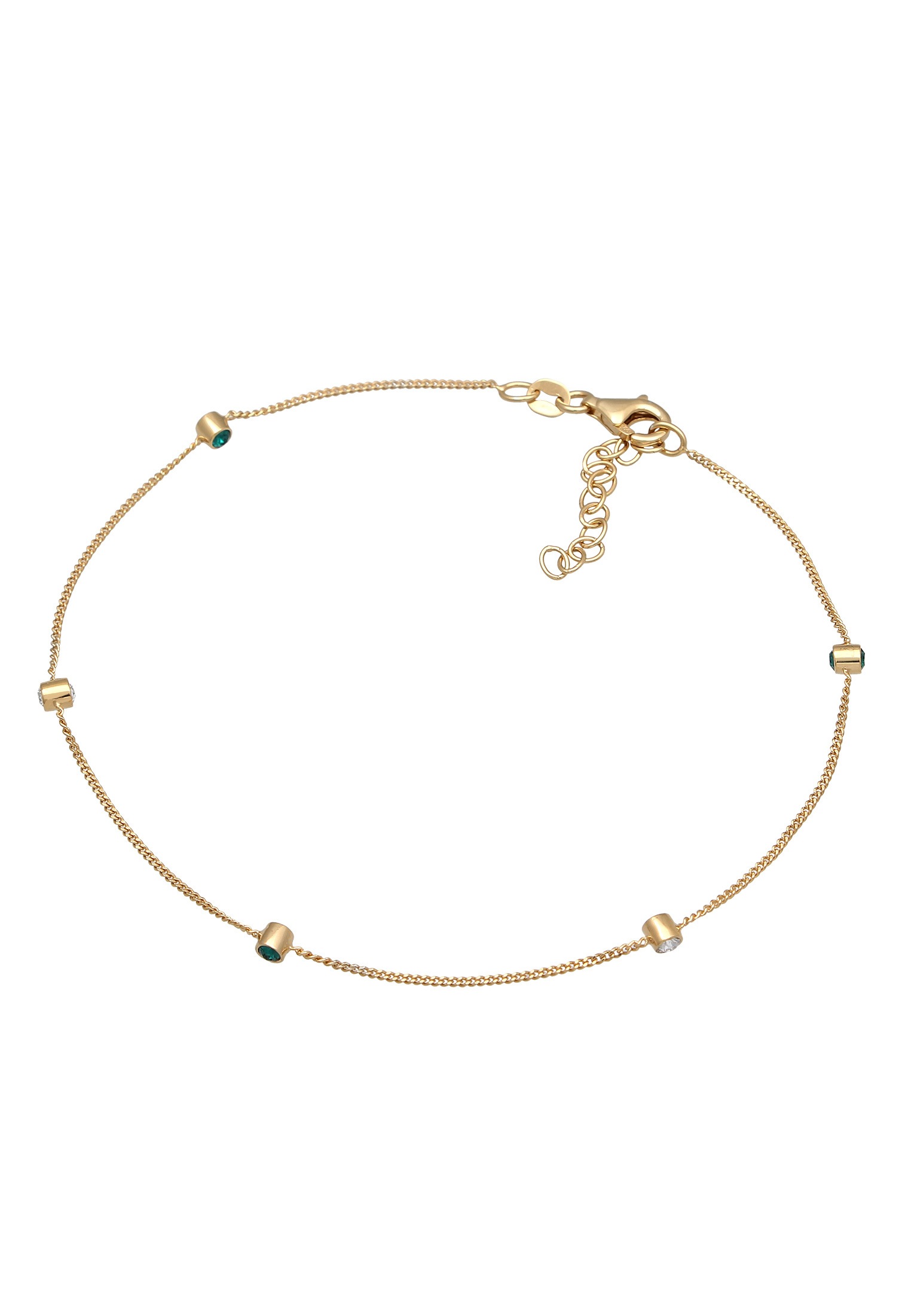 Elli Fußkette »Fußschmuck Fußkettchen Kristalle 925 Silber«