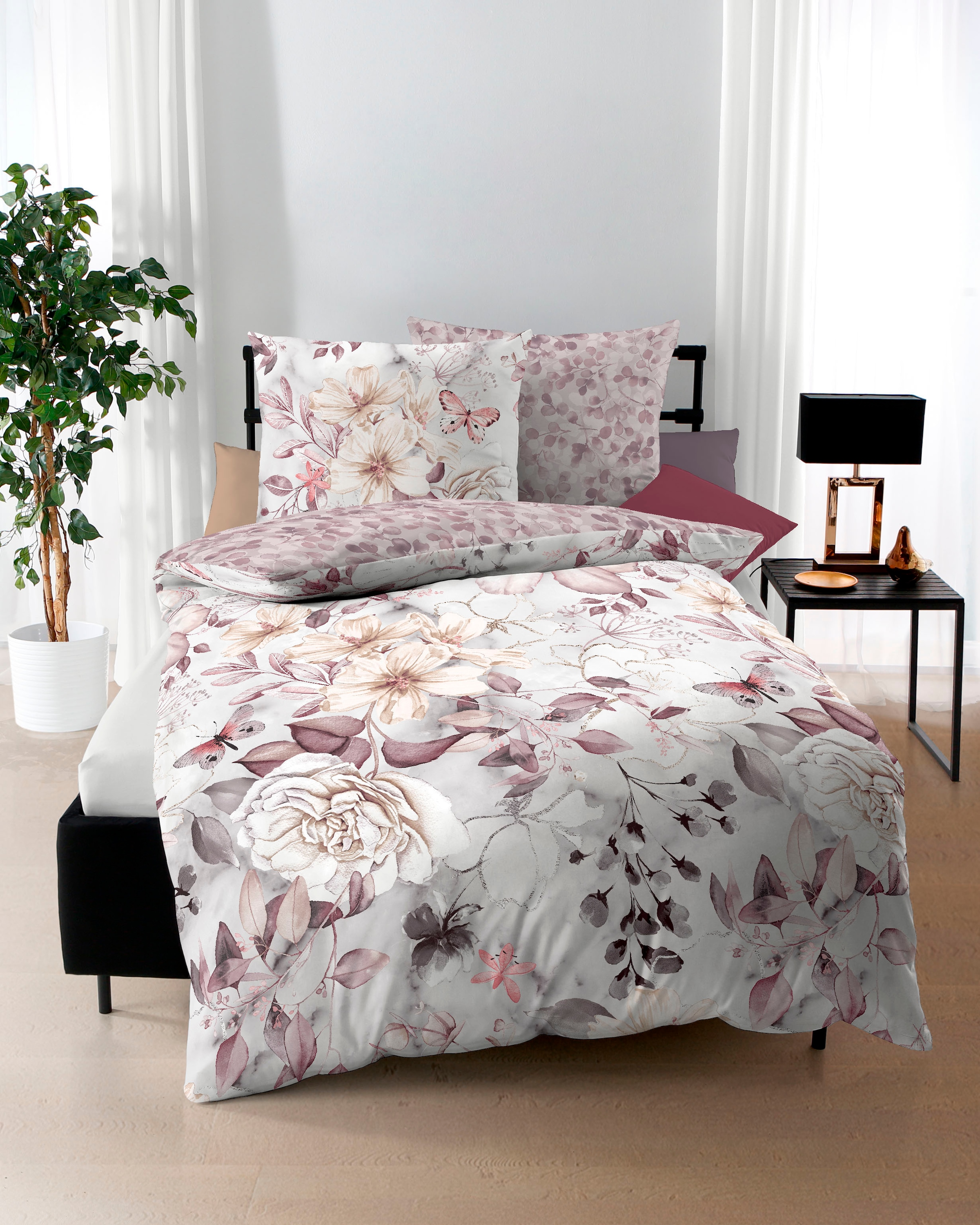 Kaeppel Wendebettwäsche »Green Garden« 2 Stk. Mit Blumenmuster