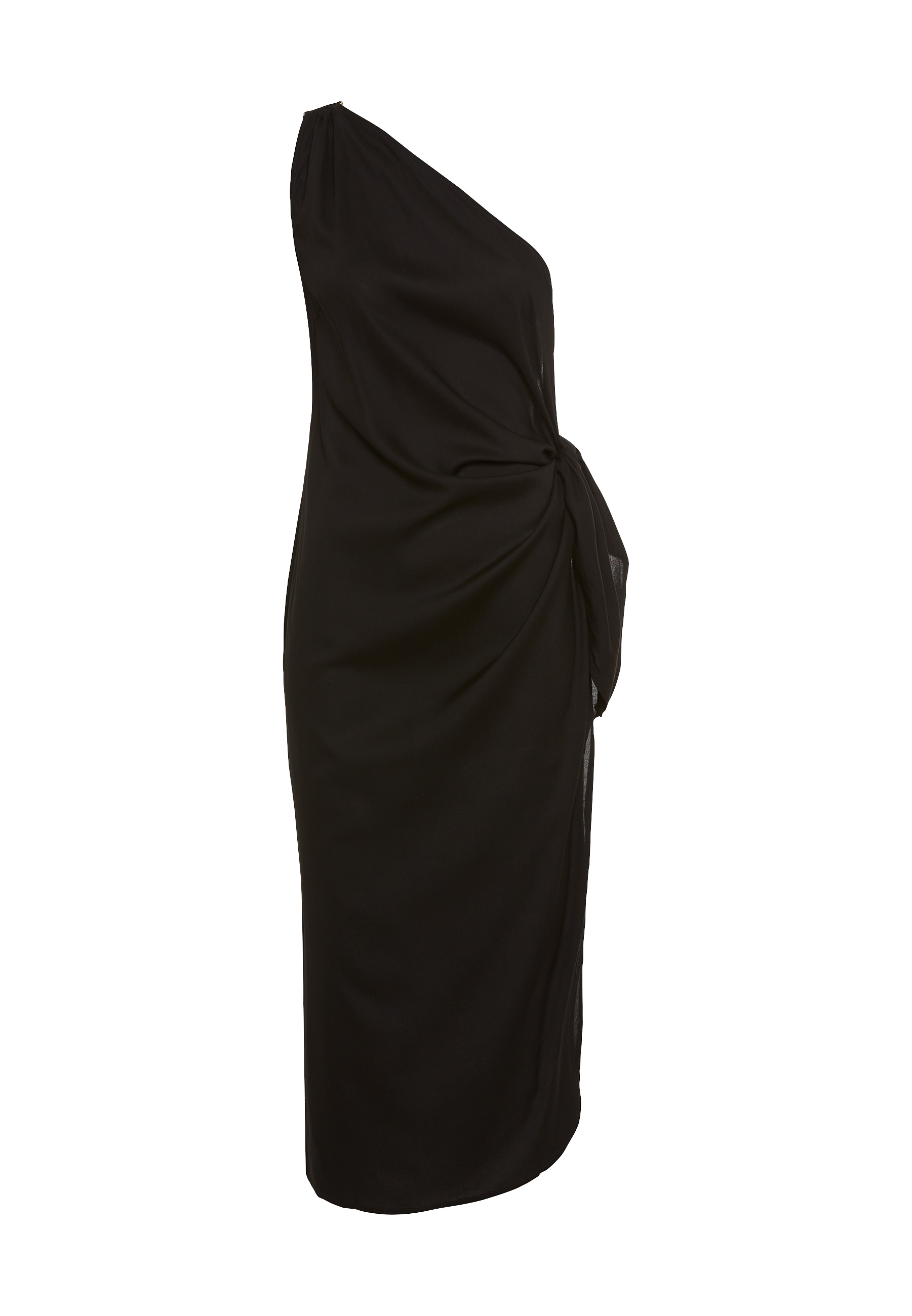 LSCN by LASCANA One-Shoulder-Kleid, mit goldfarbenen Zieraccessoire am Träger, Strandkleid