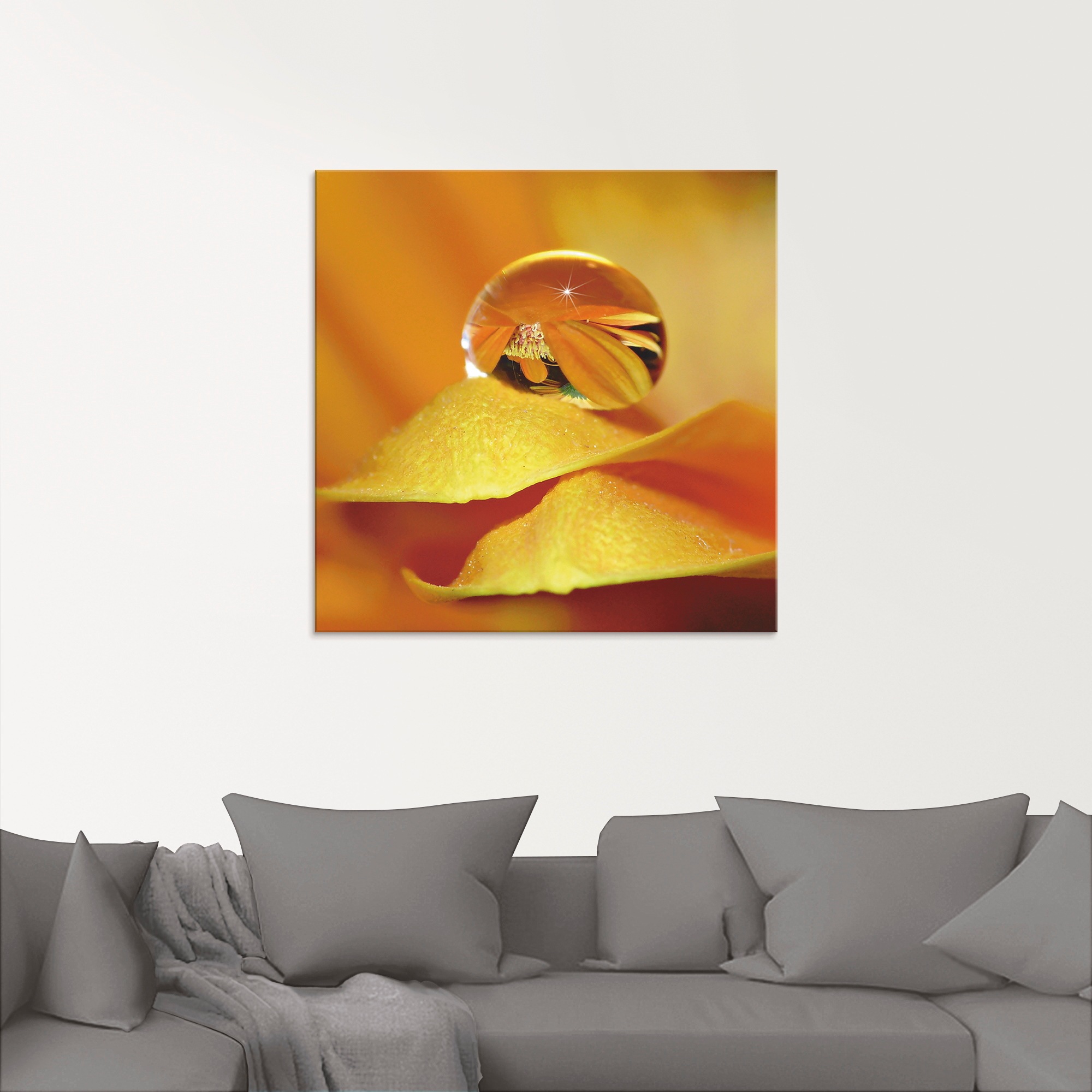 Artland Glasbild »Wassertropfen II« Blätter 1 Stk. tlg. in verschiedenen Größen