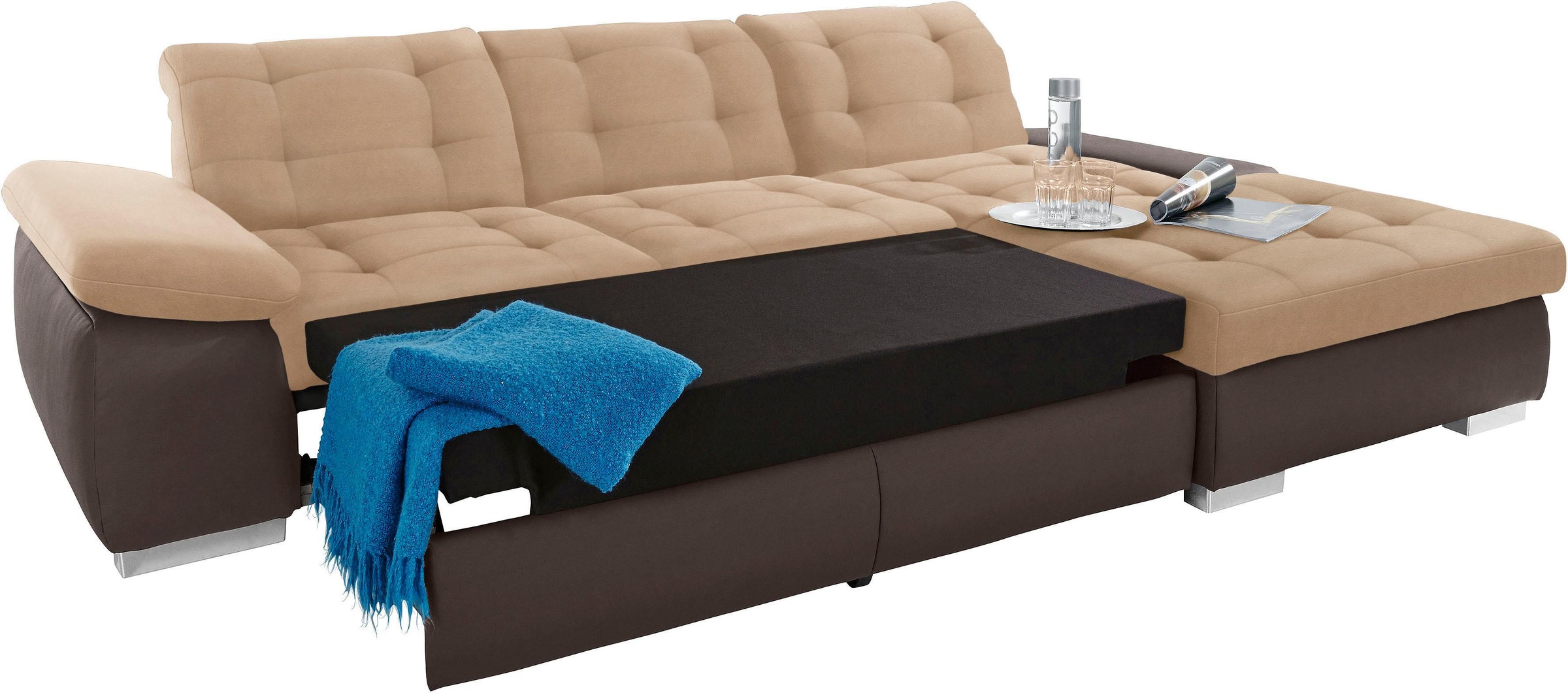 sit&more Ecksofa »Ontario L-Form«, XXL, wahlweise mit Bettfunktion
