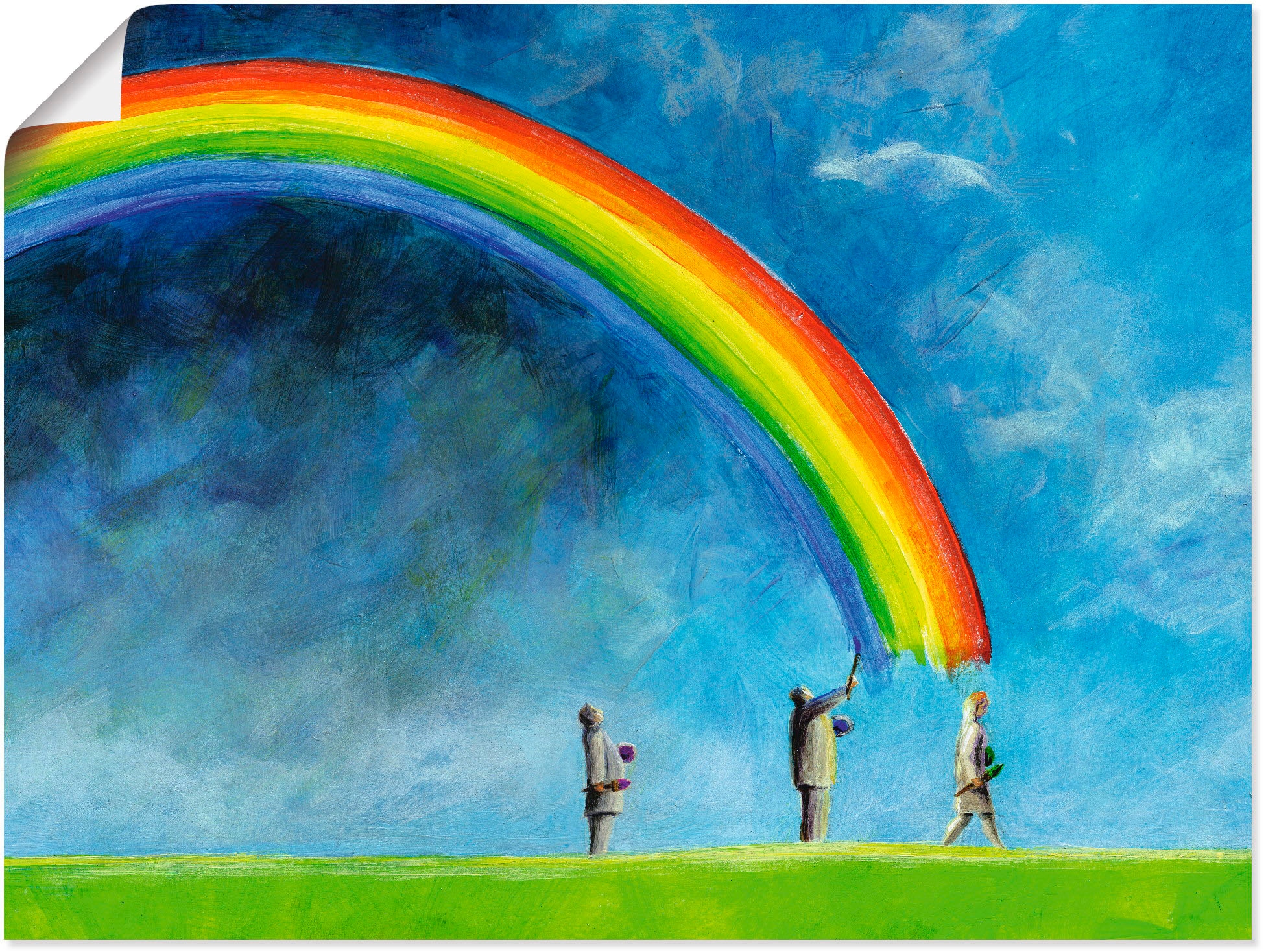 (1 Leinwandbild, Familien, in versch. St.), Größen bestellen Wandbild Gruppen als & Wandaufkleber oder malen«, Artland bequem Poster »Regenbogen