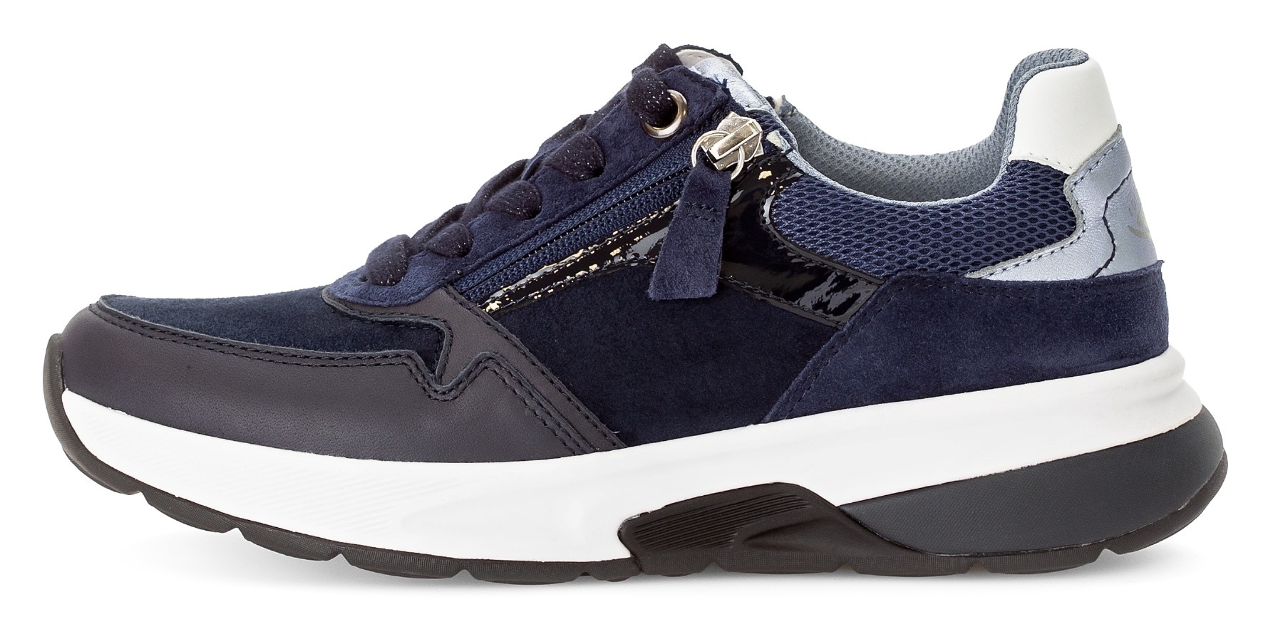 Gabor Rollingsoft Keilsneaker, Freizeitschuh, Halbschuh, Schnürer mit gepolstertem Schaftrand