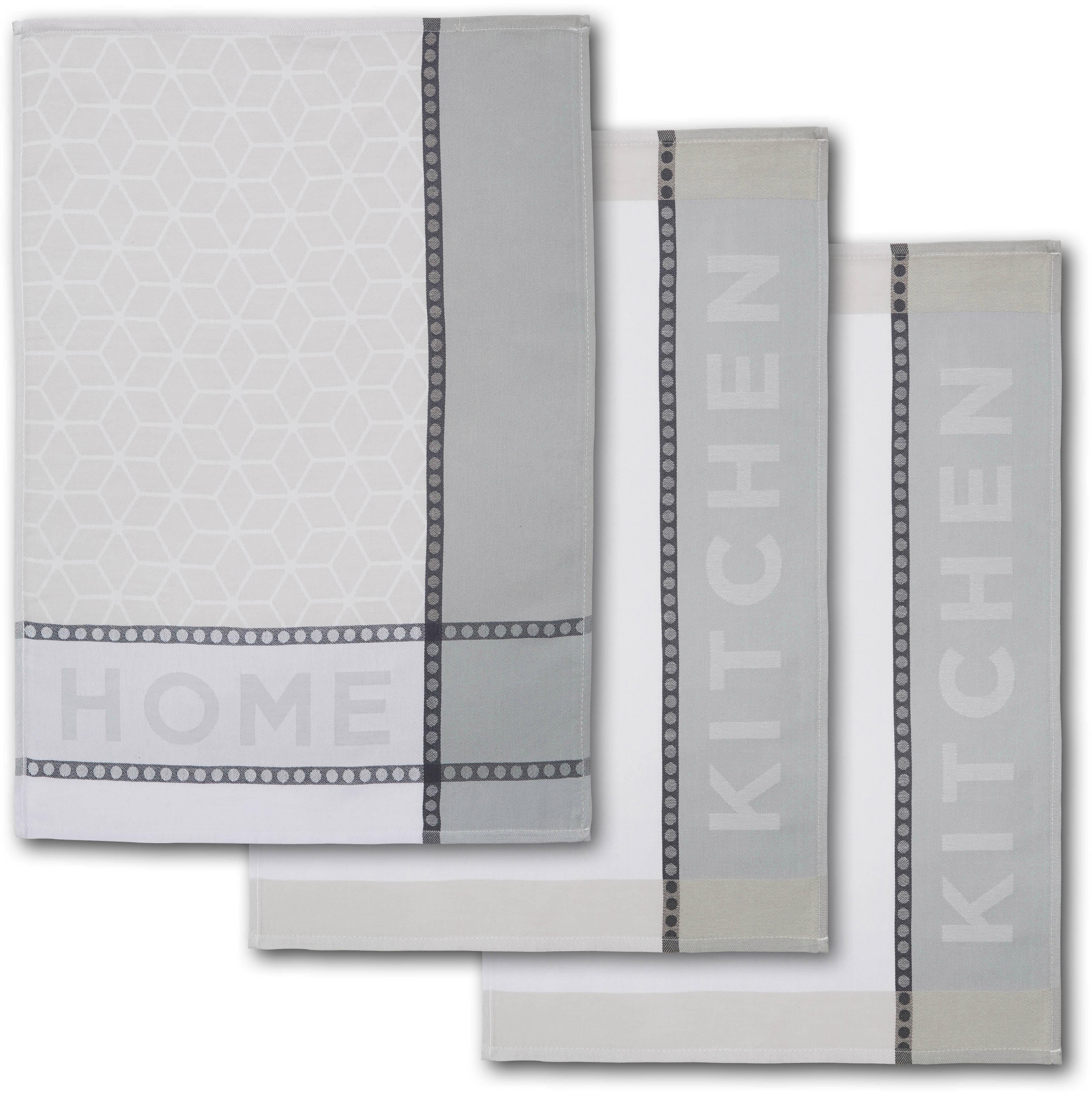Dyckhoff Geschirrtuch »HOME / KITCHEN, Maße je Tuch ca. 50x70 cm«, (Set, 6 tlg.), mit zwei verschiedenen Motiven