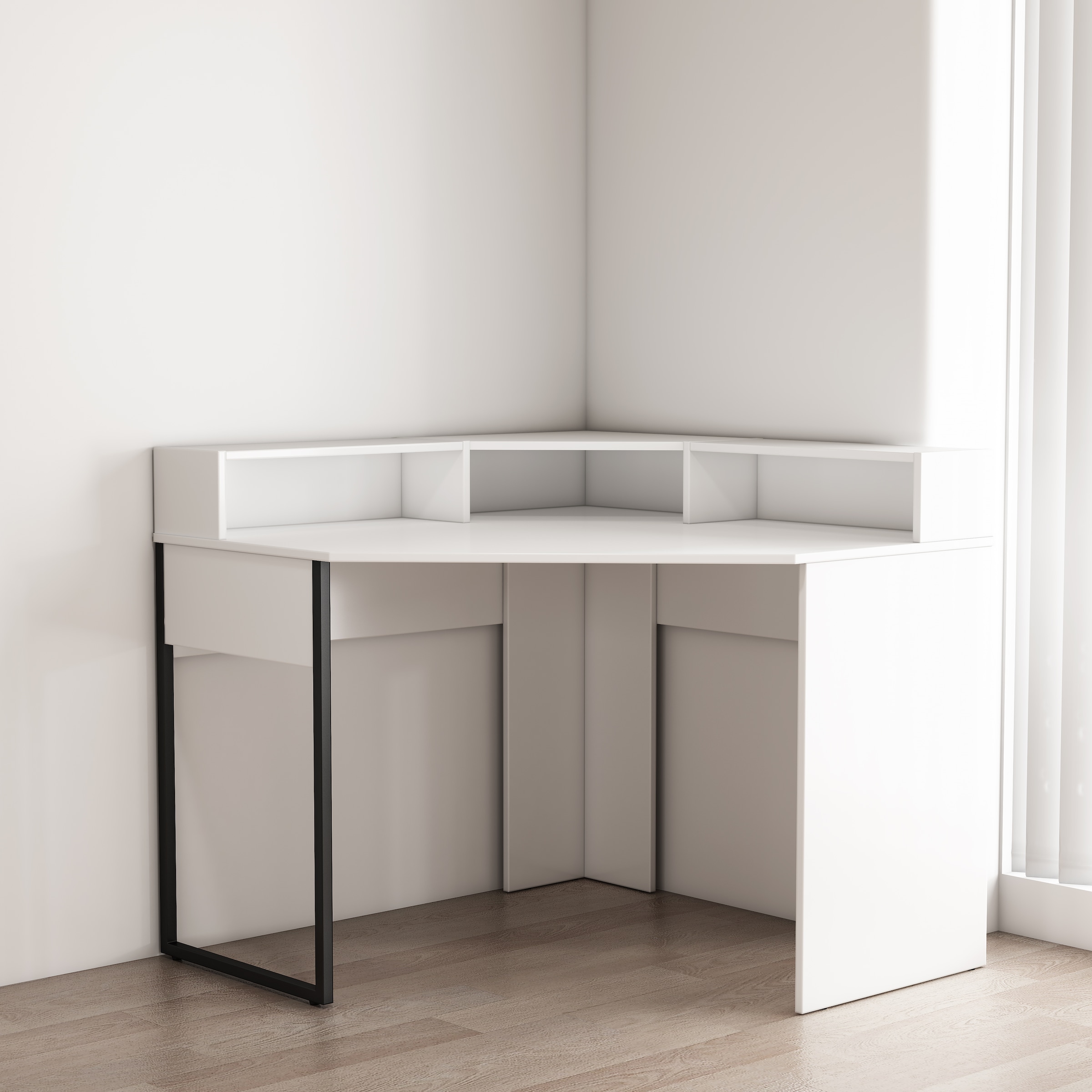 OTTO home Eckschreibtisch »Moid«, mit Schreibtischaufsatz, modernes Design, B. 100 cm