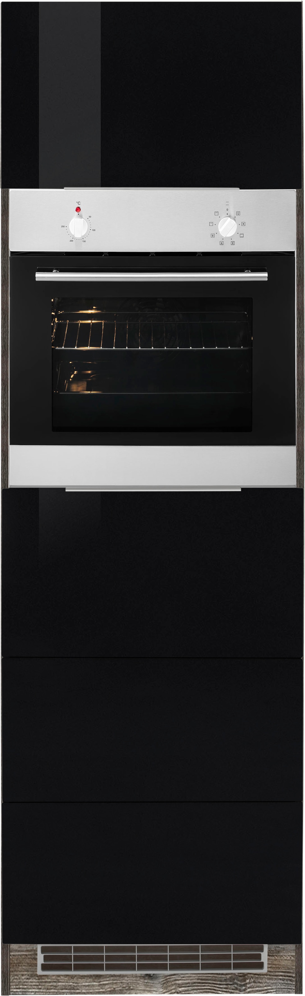 KOCHSTATION Backofenumbauschrank "KS-Brindisi" 60 cm breit, 200 cm hoch, viel Stauraum