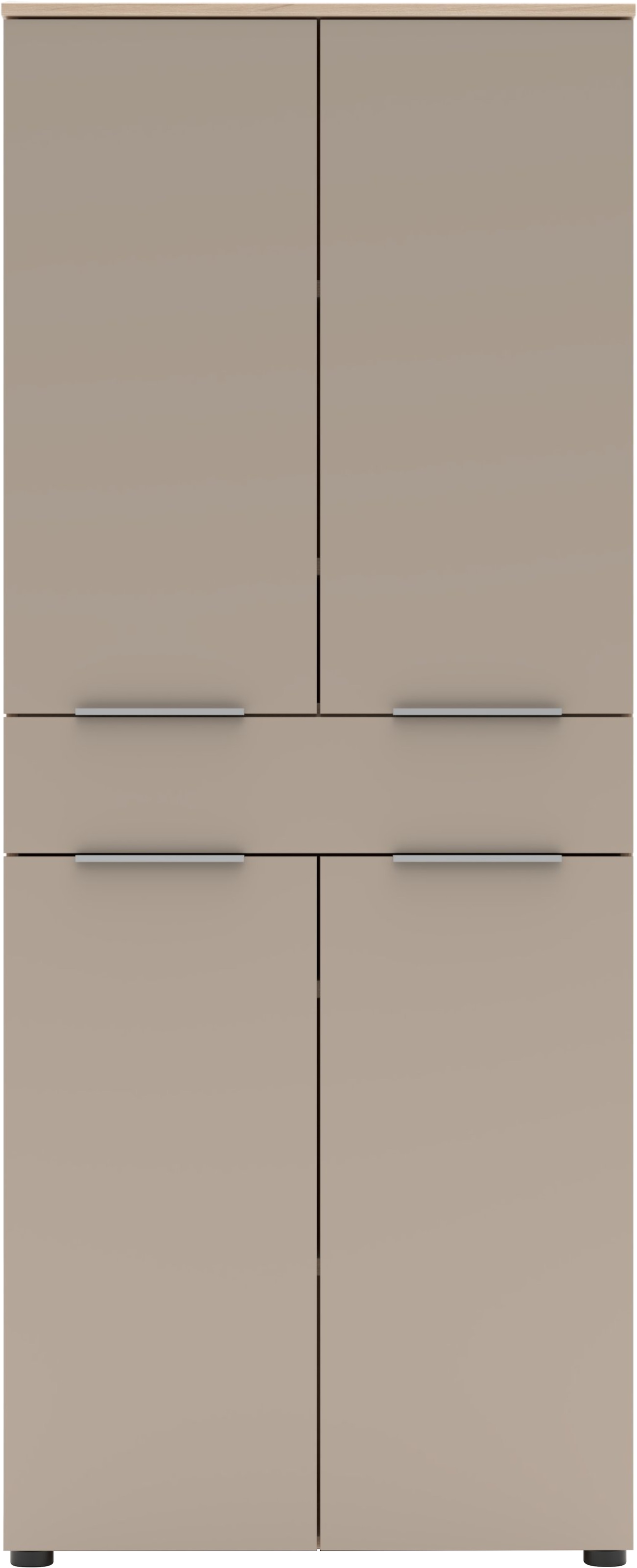 Innostyle Aktenschrank »Büroschrank Santorin, 80/198/38 cm ( B/H/T)« 1 Stk. tlg. 4 türig, 1 Schubkasten, Softclose, Klarglas, ABS Schutzkante