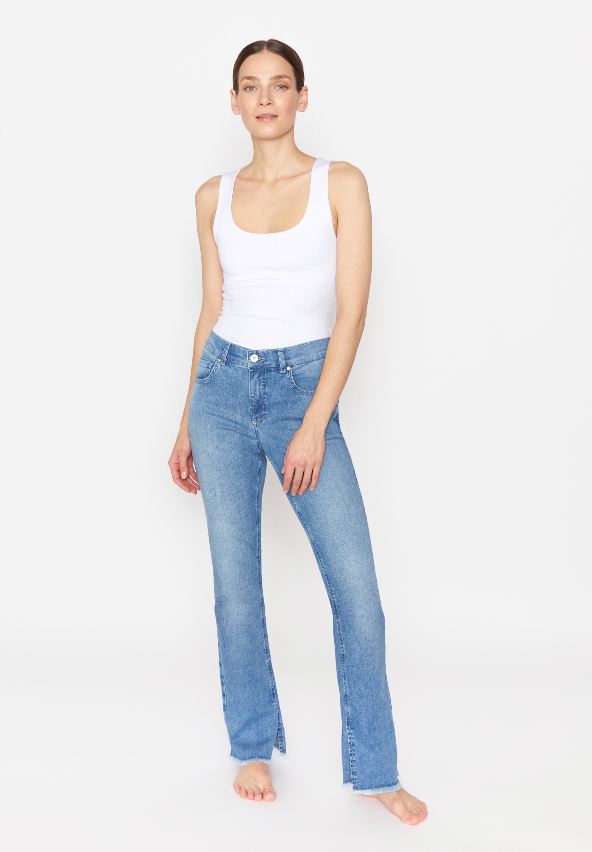 Bootcut-Jeans »LENI SLIT FRINGE«