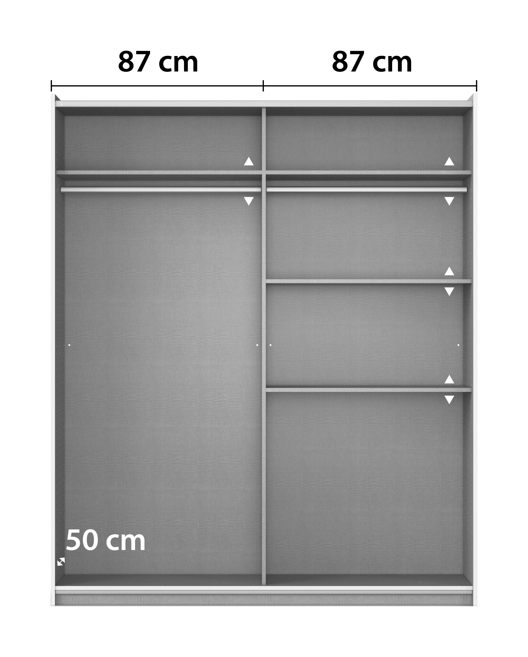 rauch Schwebetürenschrank »Kleiderschrank Garderobe TOPSELLER AURELIO mit 3 Ausstattungsvarianten«, 3 verschiedene Ausstattungsvarianten Griffe aus Metall MADE IN GERMANY