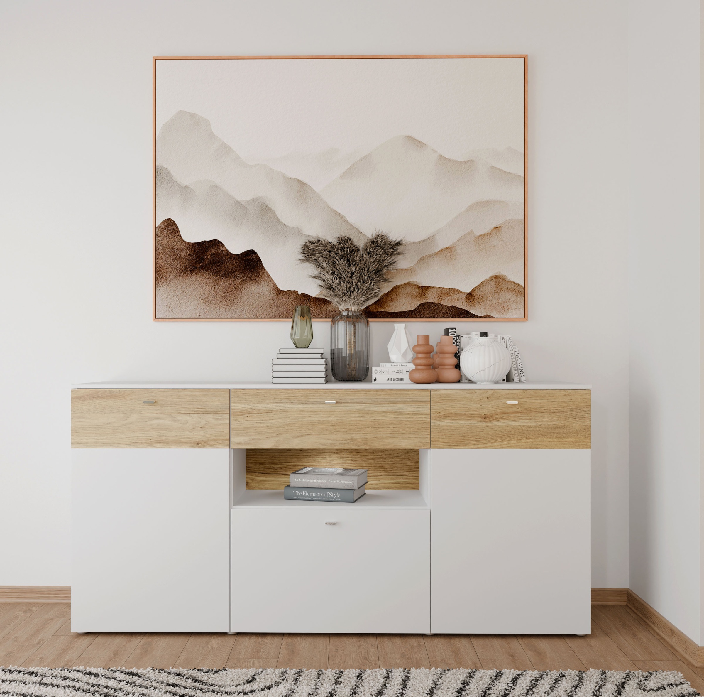 FORTE Sideboard »Como«, Kommode, Stauraumschrank, LED Beleuchtung, Soft Close, Stauraum