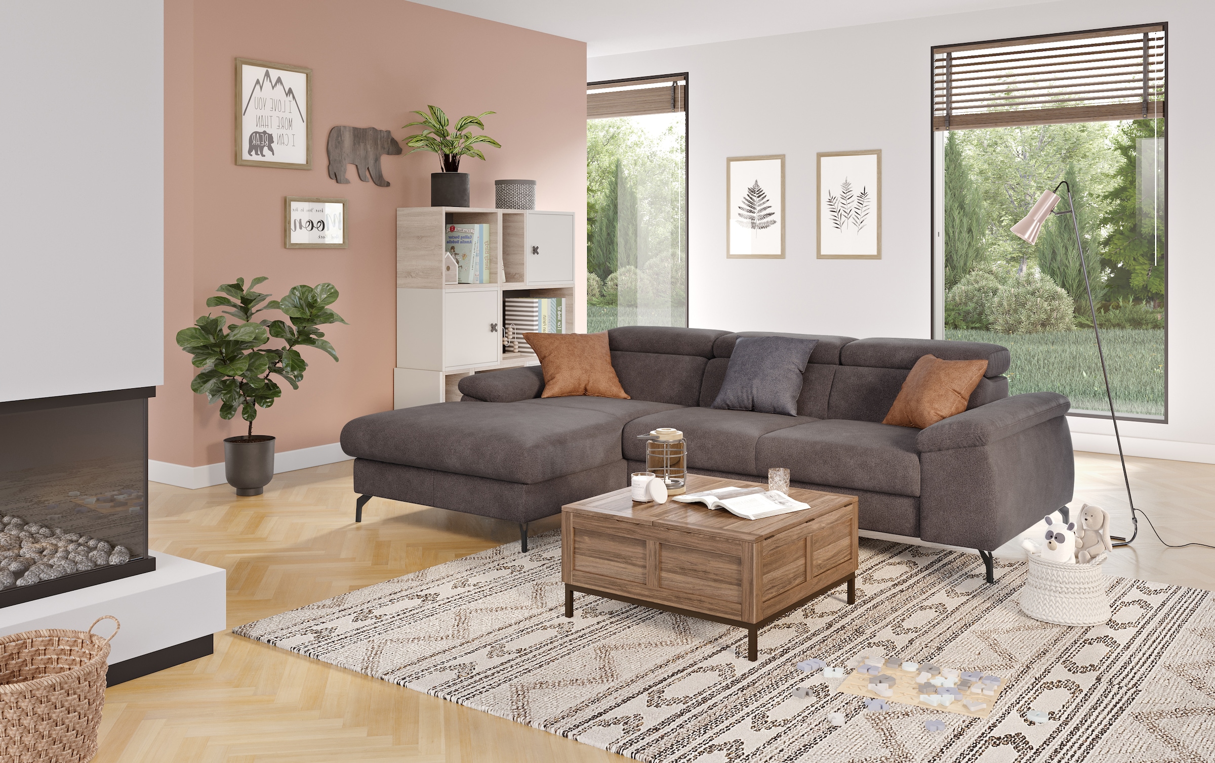 COTTA Ecksofa »Kitty L-Form«, inkl. Kopfteilverstellung, optional mit Bettfunktion u. Bettkasten