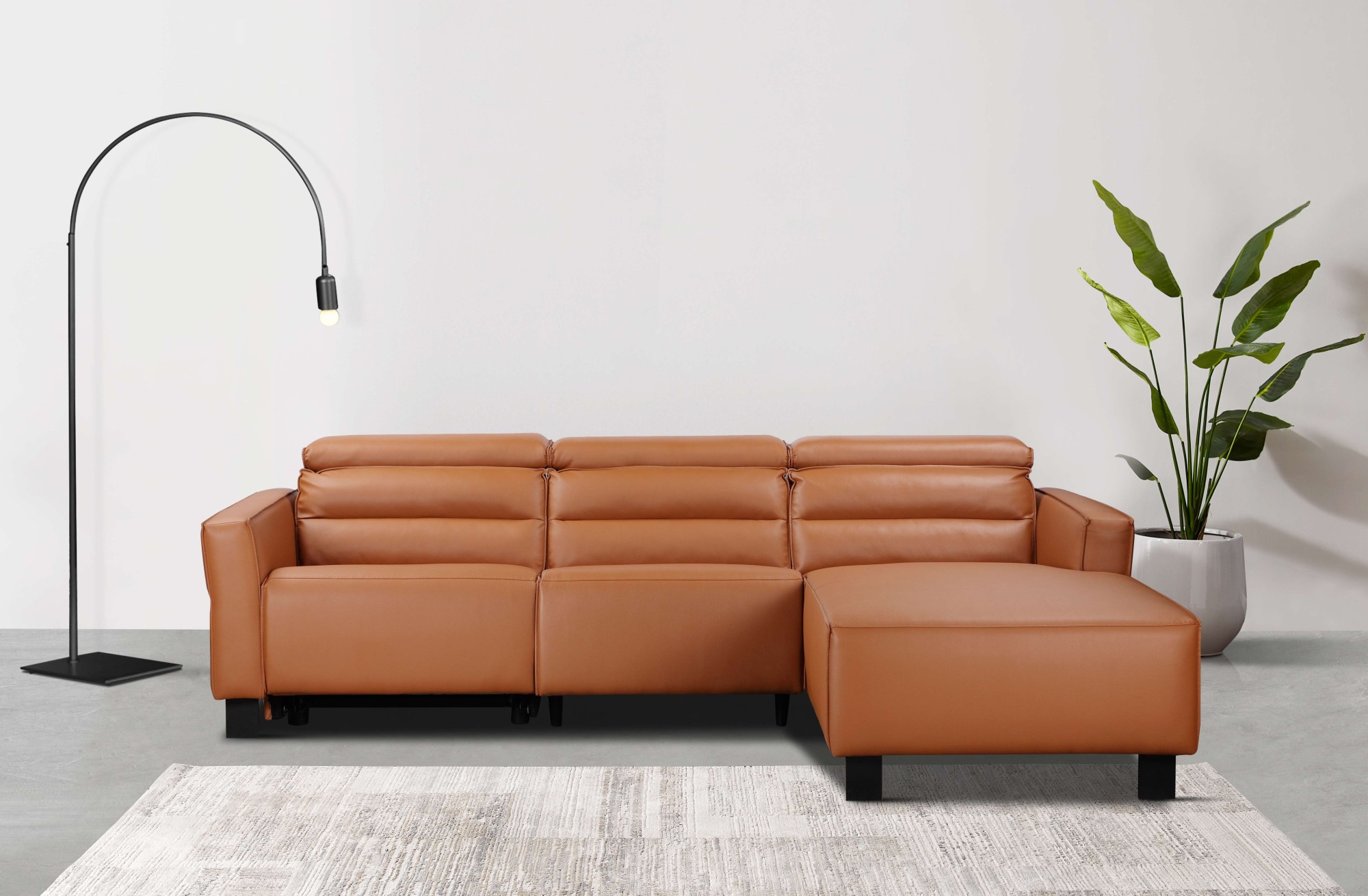 Places of Style Ecksofa »Carpari, L-Form, 263 cm, mit manueller o. elektrischer Relaxfunktion«, und USB/ Kopfteilverstellg