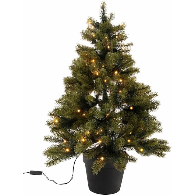 Creativ deco Künstlicher Weihnachtsbaum »Weihnachtsdeko, künstlicher  Christbaum, Tannenbaum«, mit schwarzem Kunststoff-Topf und LED-Lichterkette,  batteriebetrieben online kaufen
