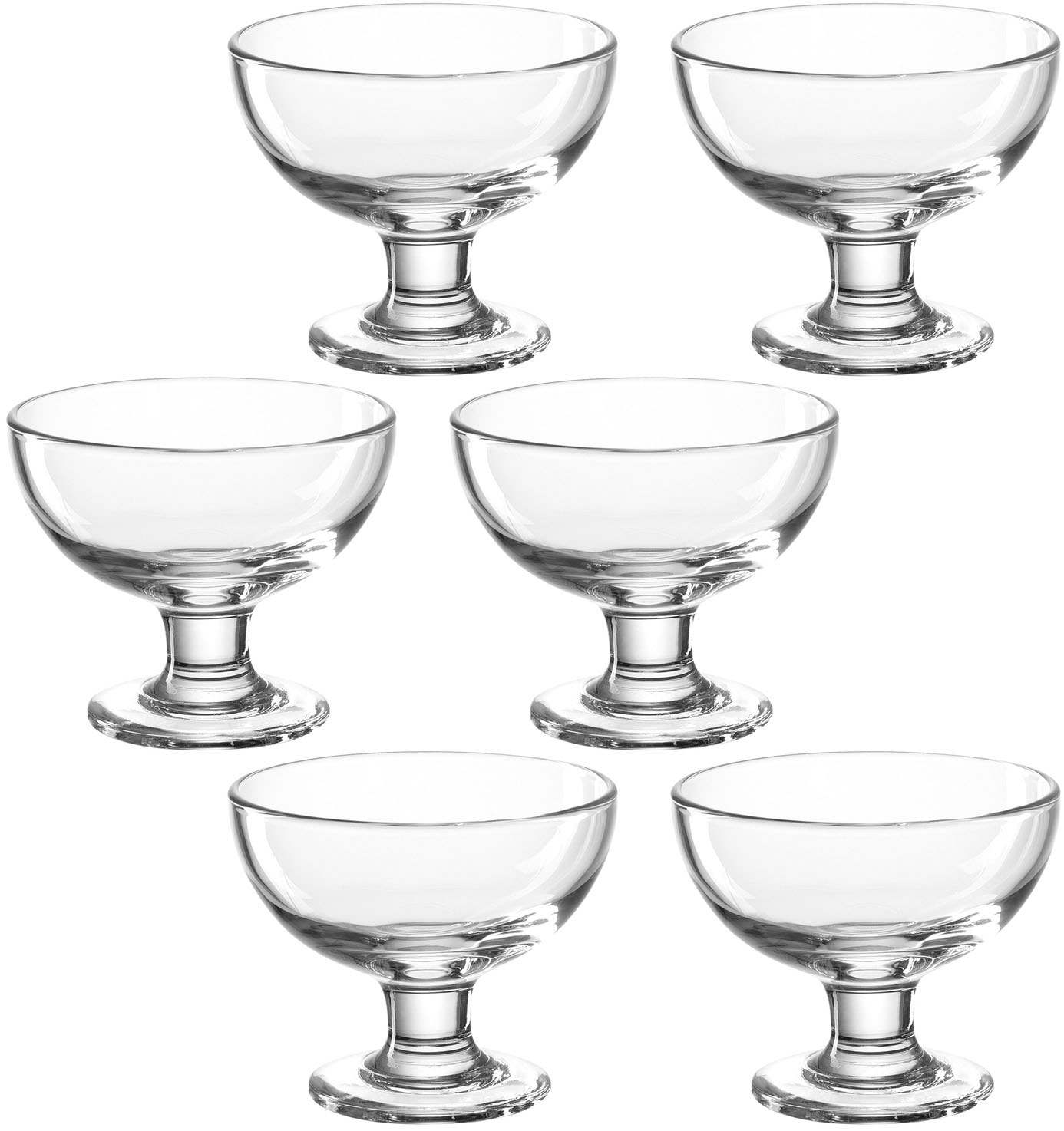 Servierschale »CUCINA«, aus Glas, auf Fuß, 360 ml, 4er Set