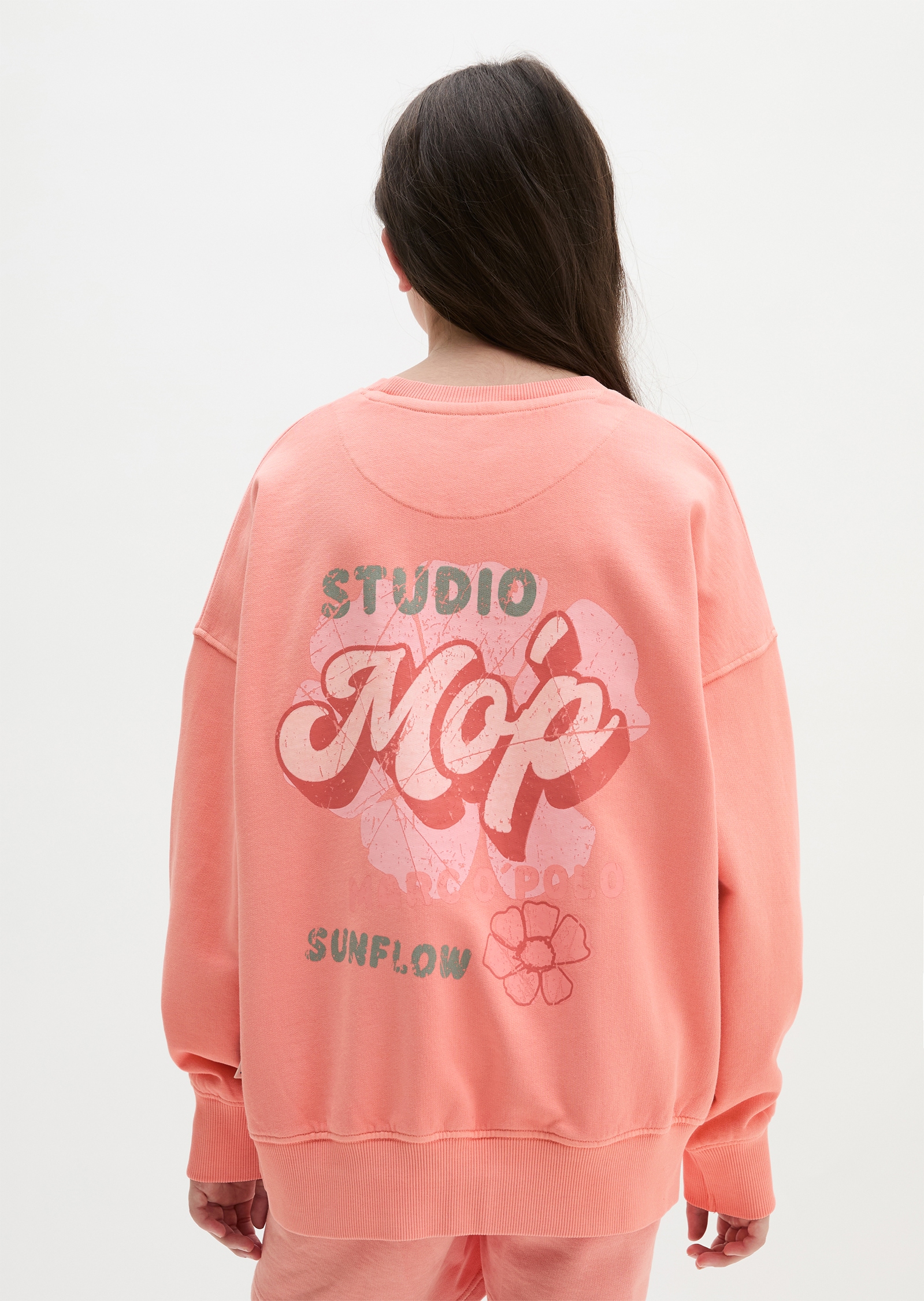 Marc O'Polo Junior Sweatshirt , angeraute Innenseite, modischer Rückenprint, normale Passform
