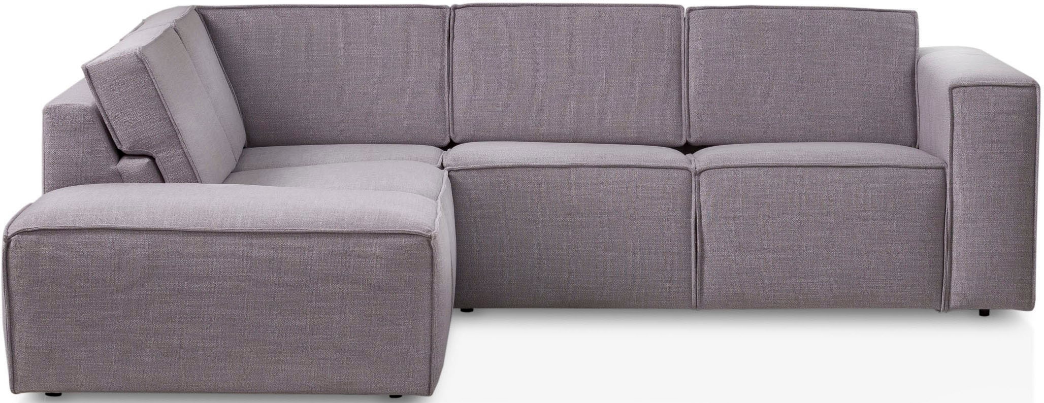 TRENDMANUFAKTUR Ecksofa »Dice, aktuelles Design, L-Form, mit komfortabler«, Sitztiefenverstellung und Kaltschaumpolsterung toller Sitzkomfort