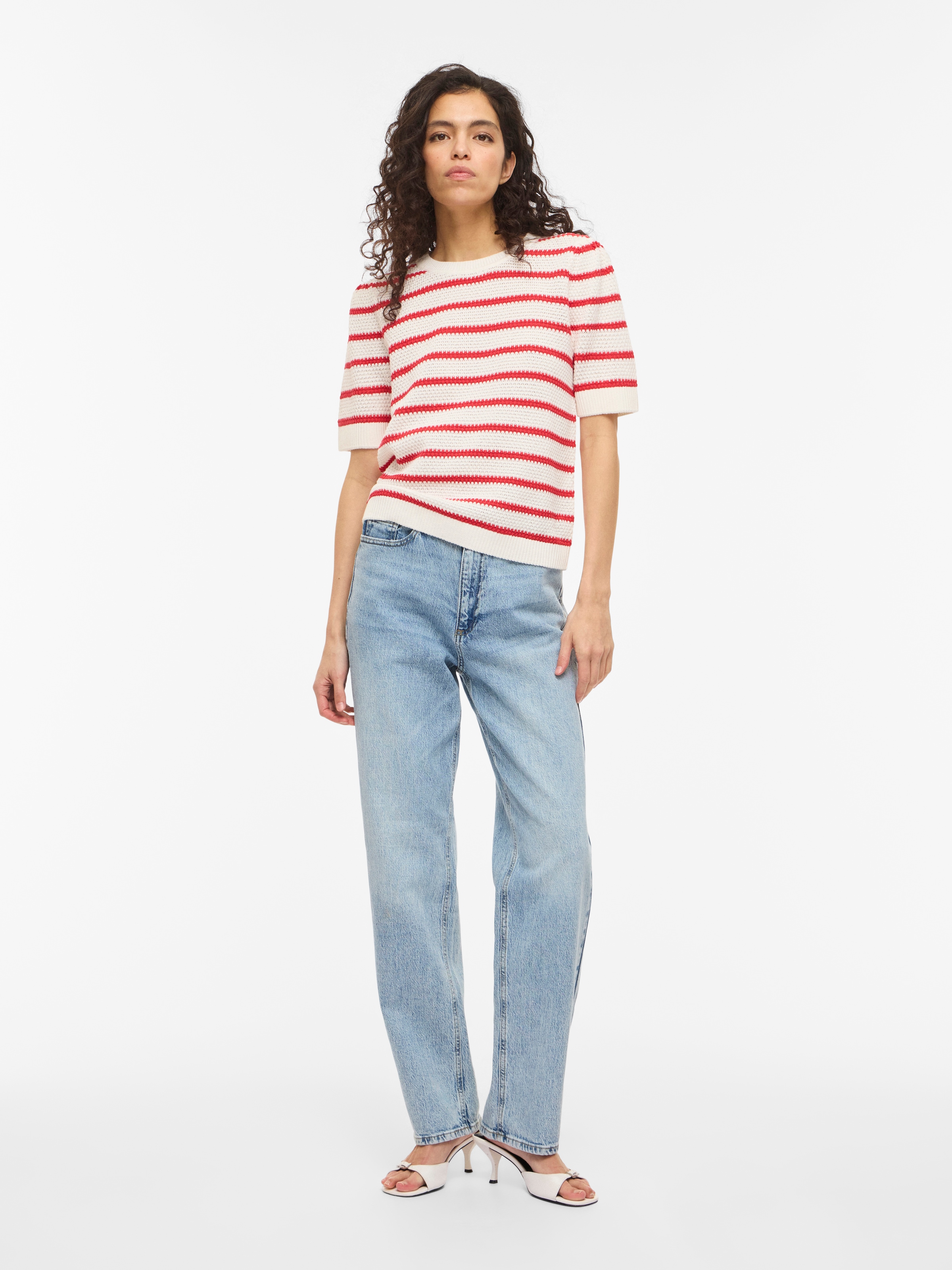 Vila Kurzarmpullover »VIDALO O-NECK S/S STRIPE KNIT-NOOS«