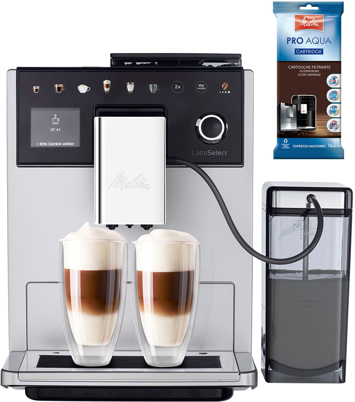 Melitta Kaffeevollautomat »CI Touch® Latte Select F 630-201«, 12 Kaffeekreationen & 6 Benutzerprofile, flüsterleises Mahlwerk