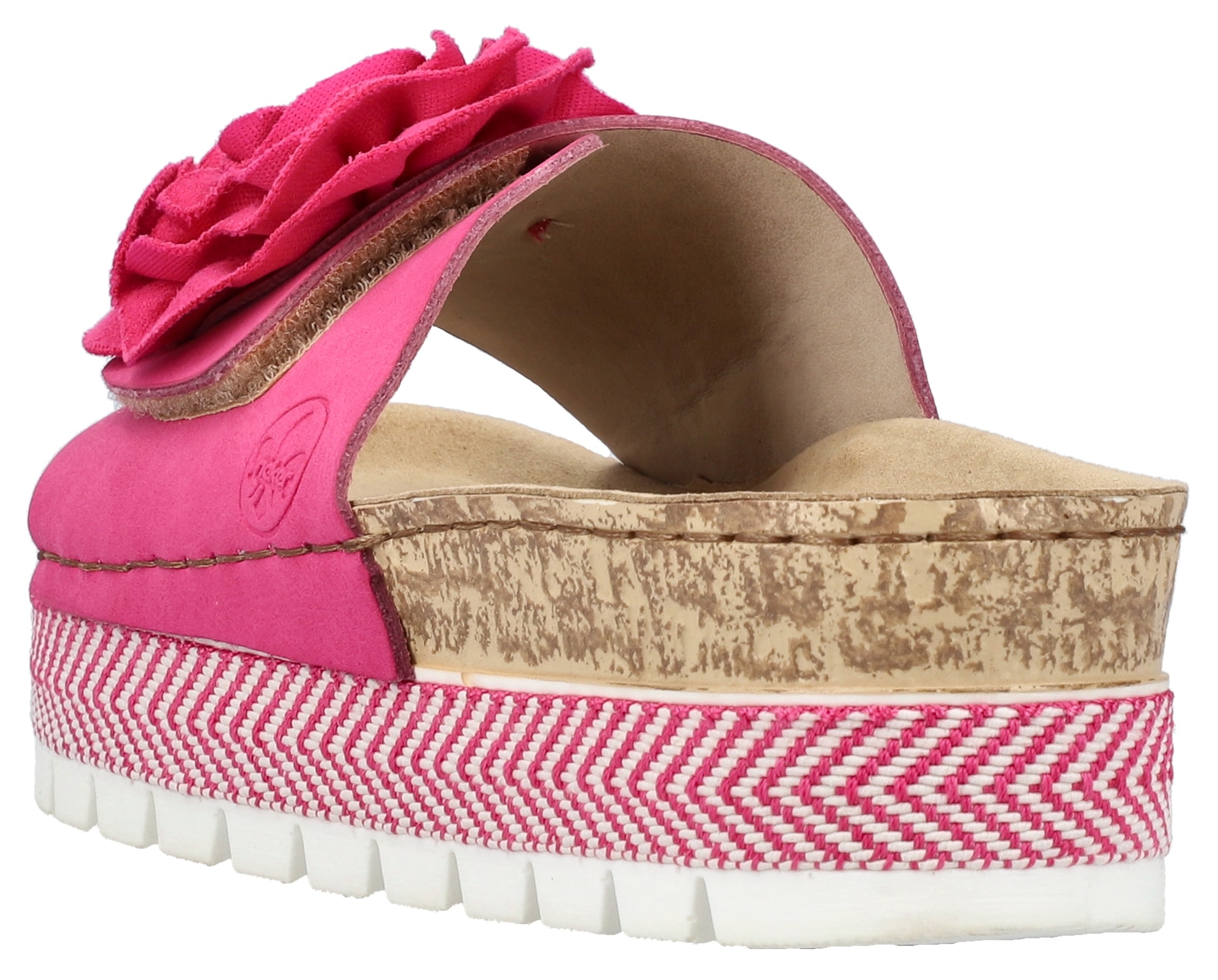 Rieker Pantolette  Sommerschuh, Schlappen mit modischem Plateau
