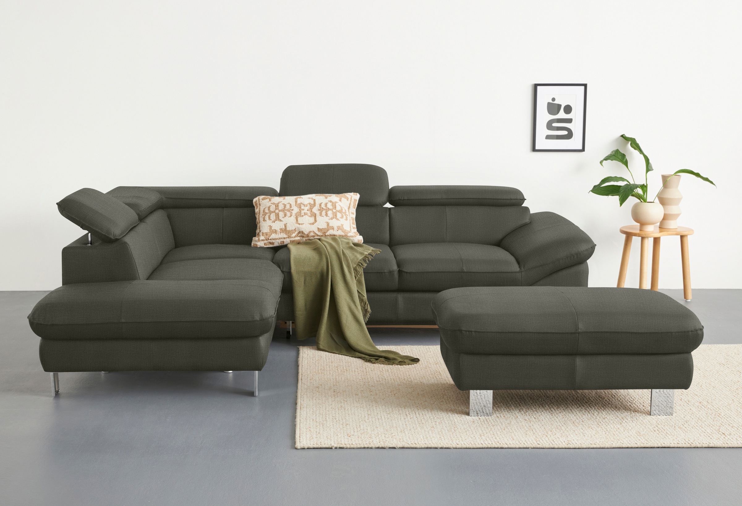 COTTA Ecksofa »Driver L-Form«, mit Kopfteilverstellung, wahlweise mit Bettfunktion & Bettkasten