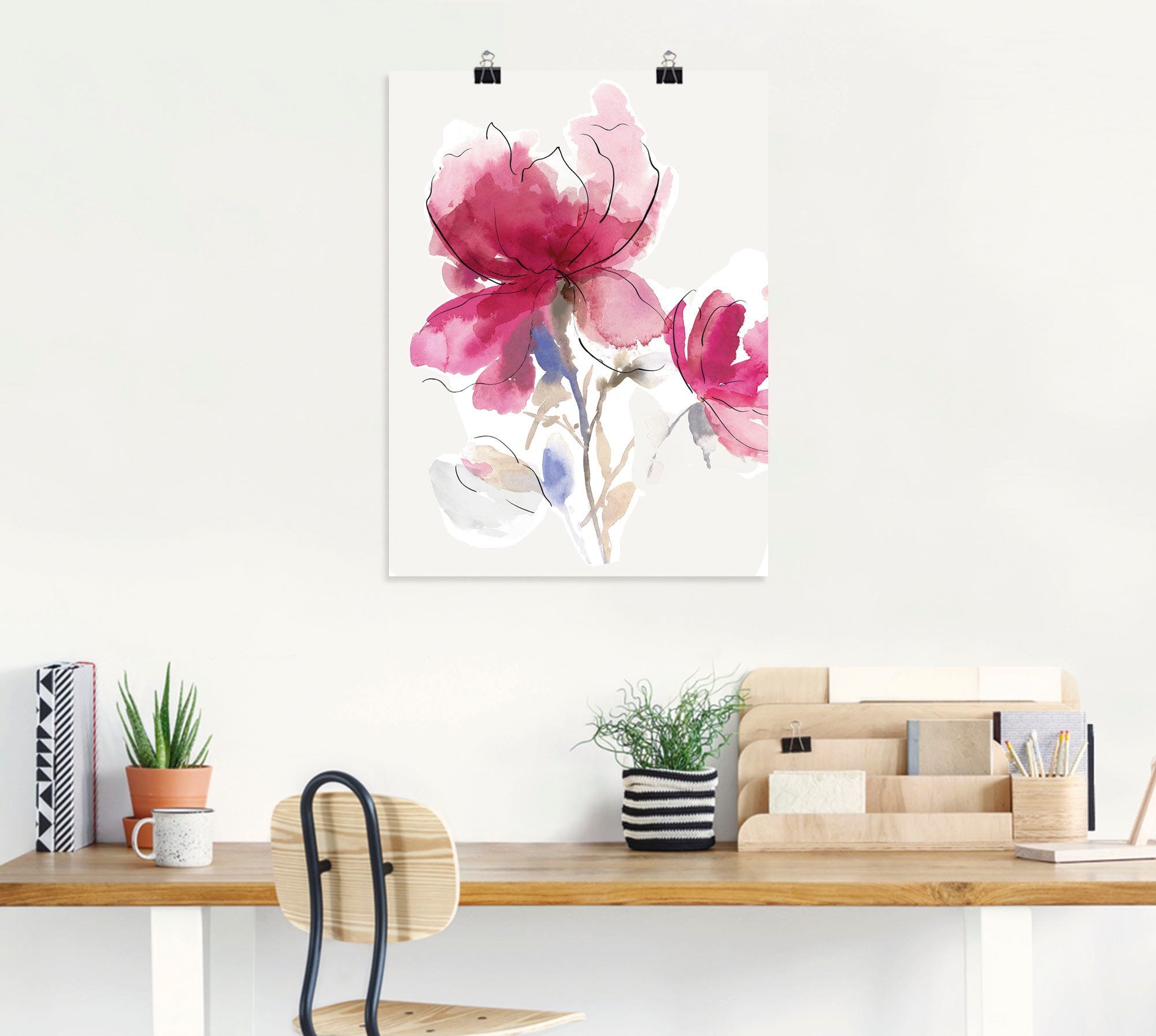 Artland Wandbild »Rosige Blüte I.« Blumenbilder 1 Stk. tlg. als Alubild, Leinwandbild, Wandaufkleber oder Poster in versch. Größen