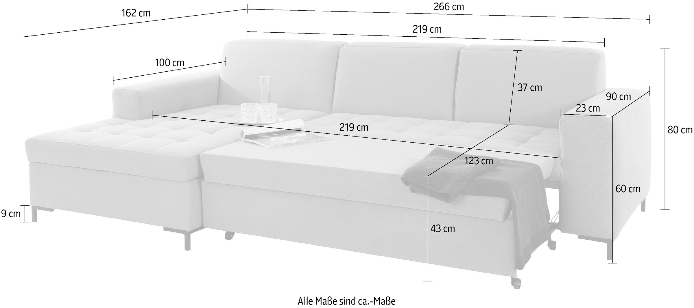 OTTO products Ecksofa »Grazzo L-Form«, hochwertige Stoffe aus recyceltem Material, Steppung im Sitzbereich