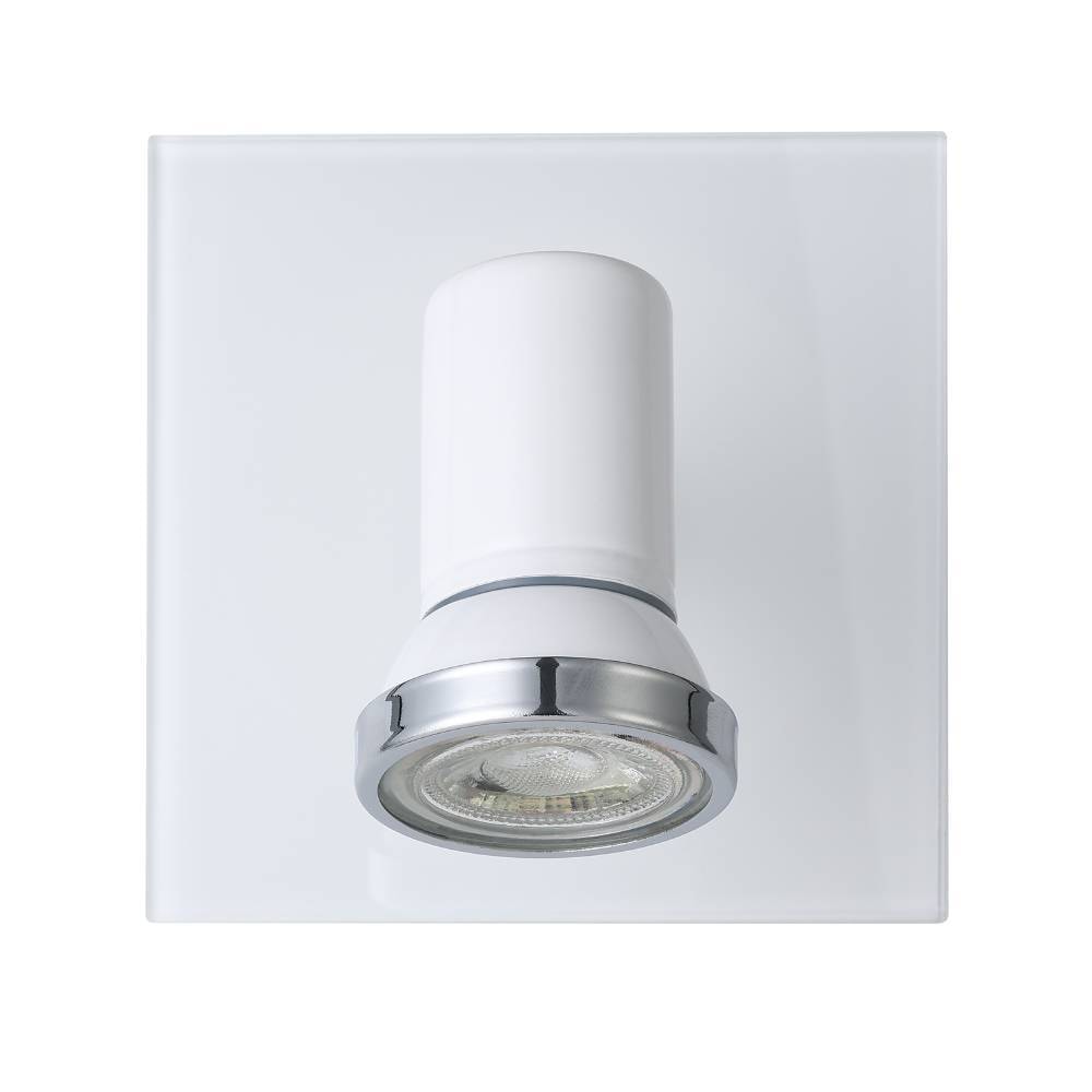 EGLO Wandstrahler »TAMARA Wandlampe, Badezimmerlampe, Spot, weiß, Chrom, GU10, IP44«, 1 flammig, Leuchtmittel GU10 | Leuchtmittel wechselbar, Feuchtraumleuchte, schwenkbarer Spot, Deckenlampe, 1flammig, 12x12cm