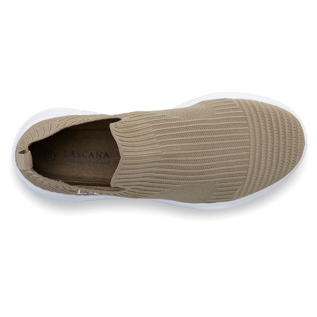 LASCANA Sneaker, Slipper, elastisches Mesh Material & ultraleichter Sohle VEGAN
