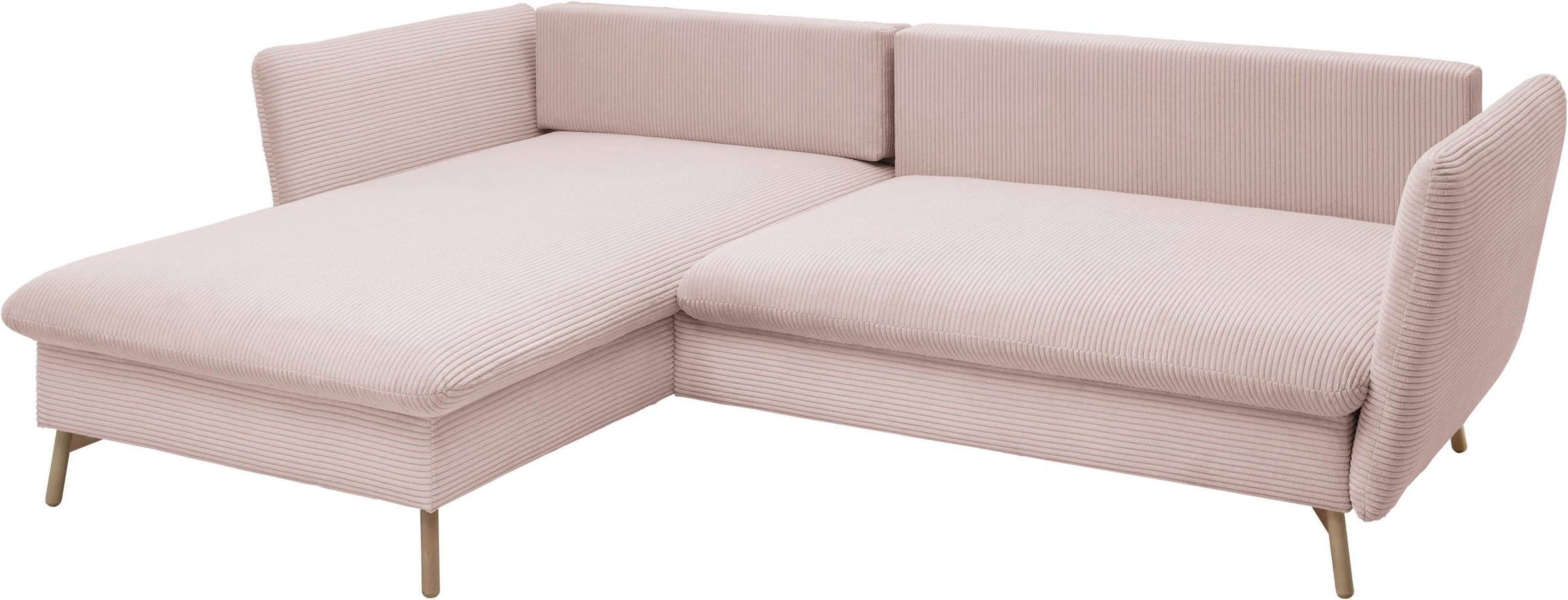 andas Ecksofa »MERLE, 258 cm, L-Form, traumhafter Cord,«, mit Bettfunktion und Bettkasten, Liegefläche 224 x 139