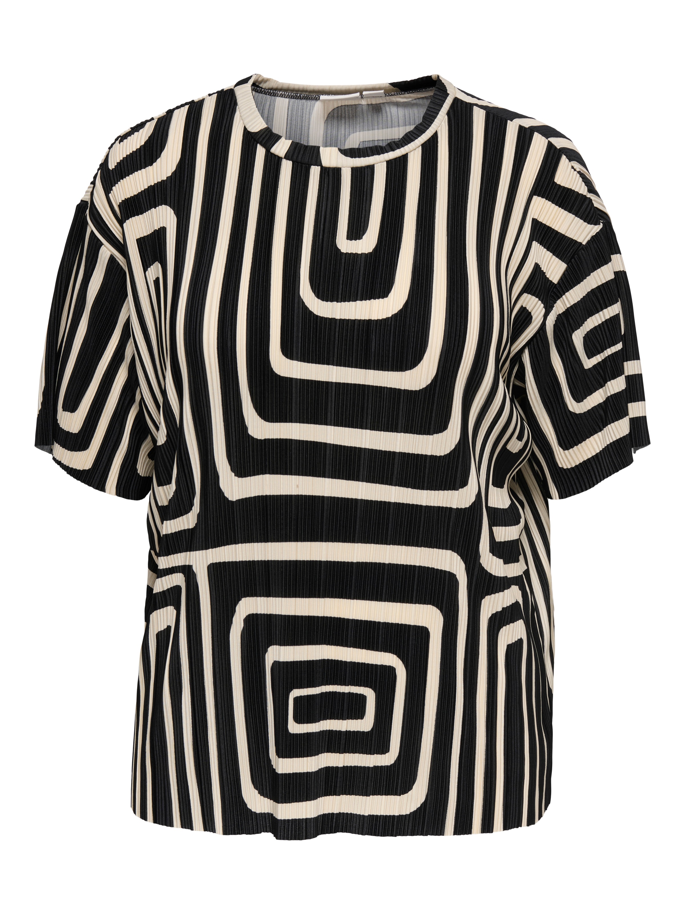 ONLY CARMAKOMA Kurzarmshirt »CARRAVENNA S/S PLISSE AOP TOP JRS NOOS«