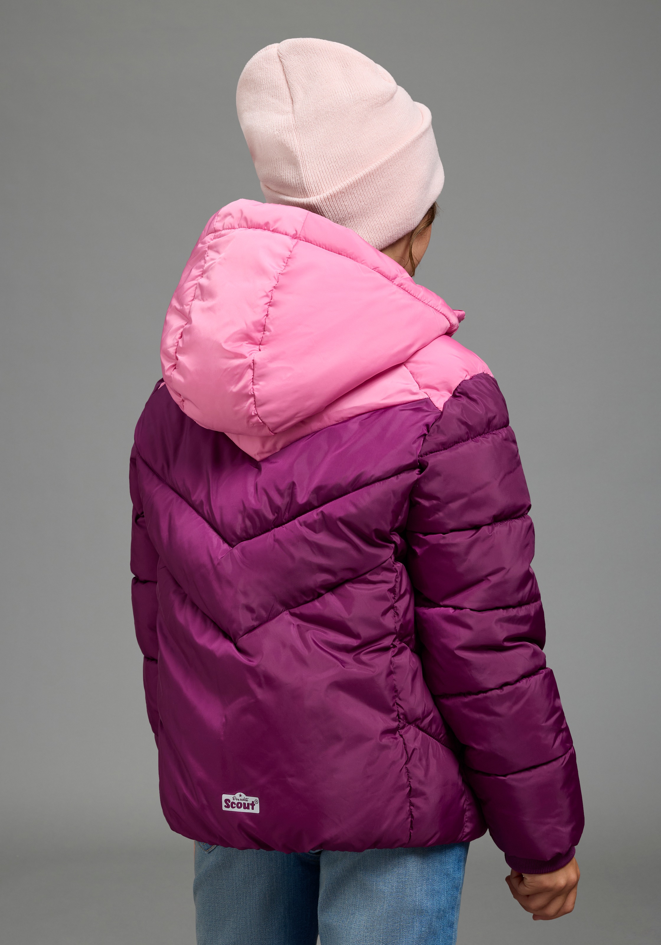 Scout Winterjacke »Winterjacke Colorblocking - NEU von SCOUT« mit Kapuze mit abnehmbarer Kapuze, mit Fleecefutter, wasser- und windabweisend