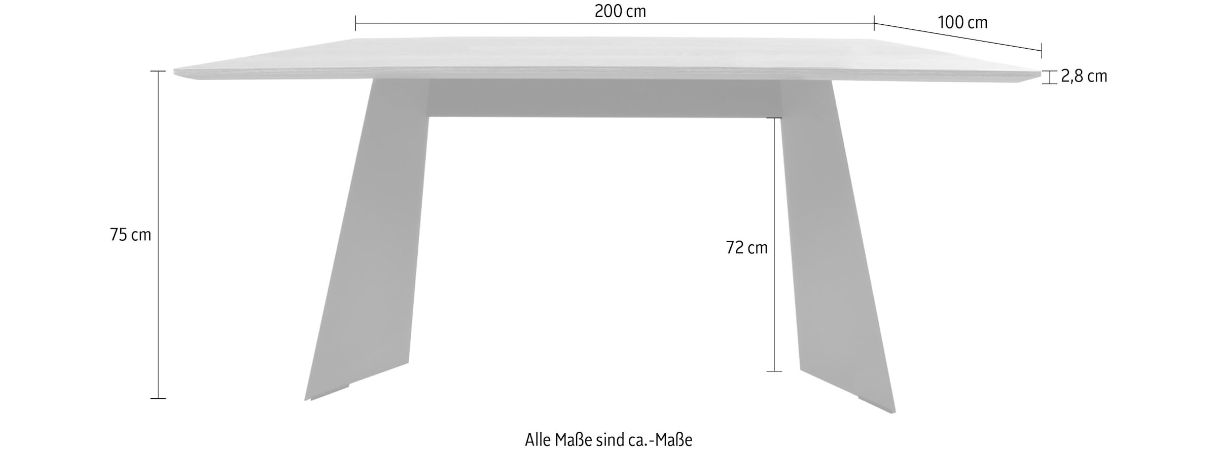 K+W Komfort & Wohnen Esstisch »Cube«, in Nachbildung Risseiche dunkel, Untergestell in 2 Farben