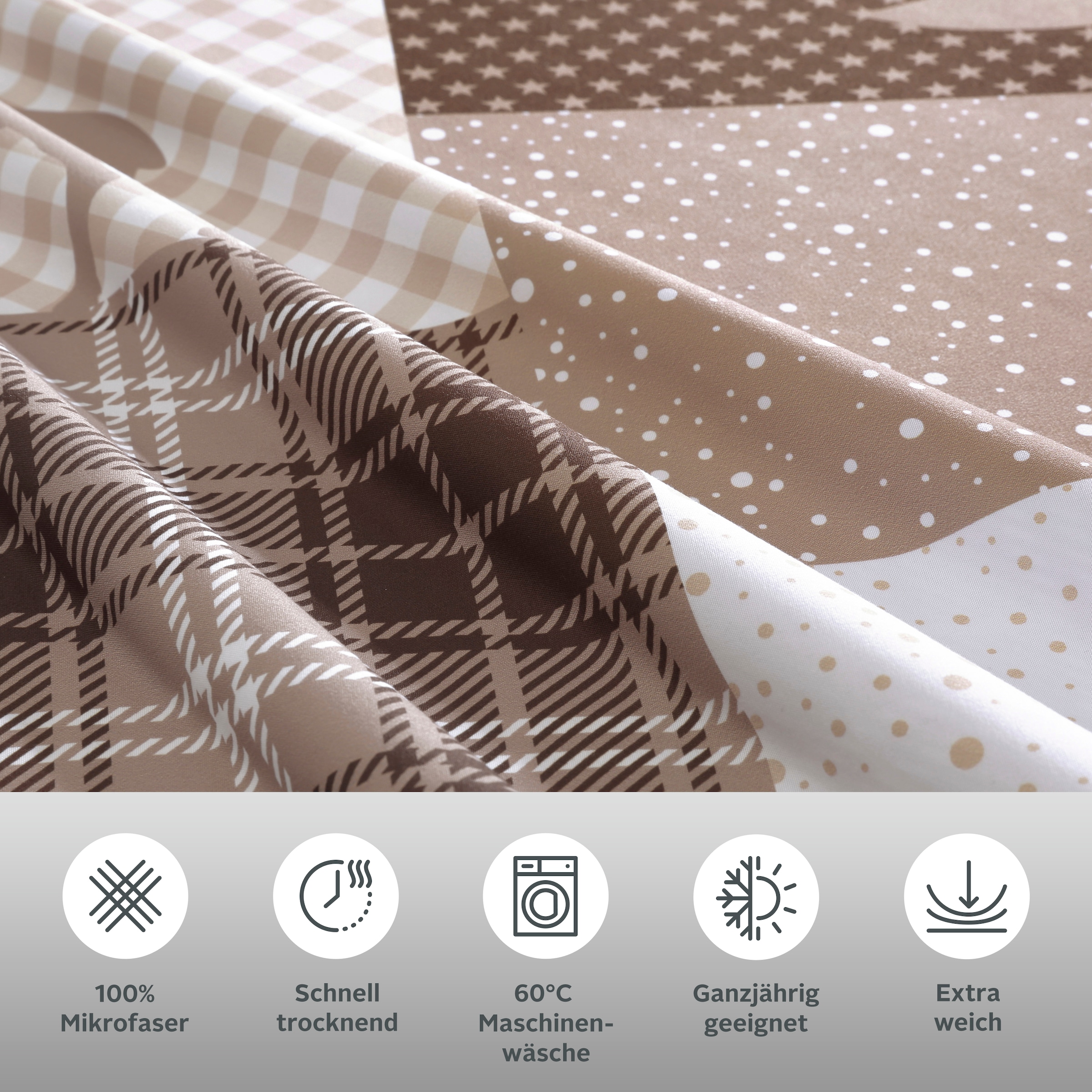 Home affaire Bettwäsche »Nicholas« 2 tlg. Weihnachtsbettwäsche, Winter, in 3 Qualitäten verfügbar