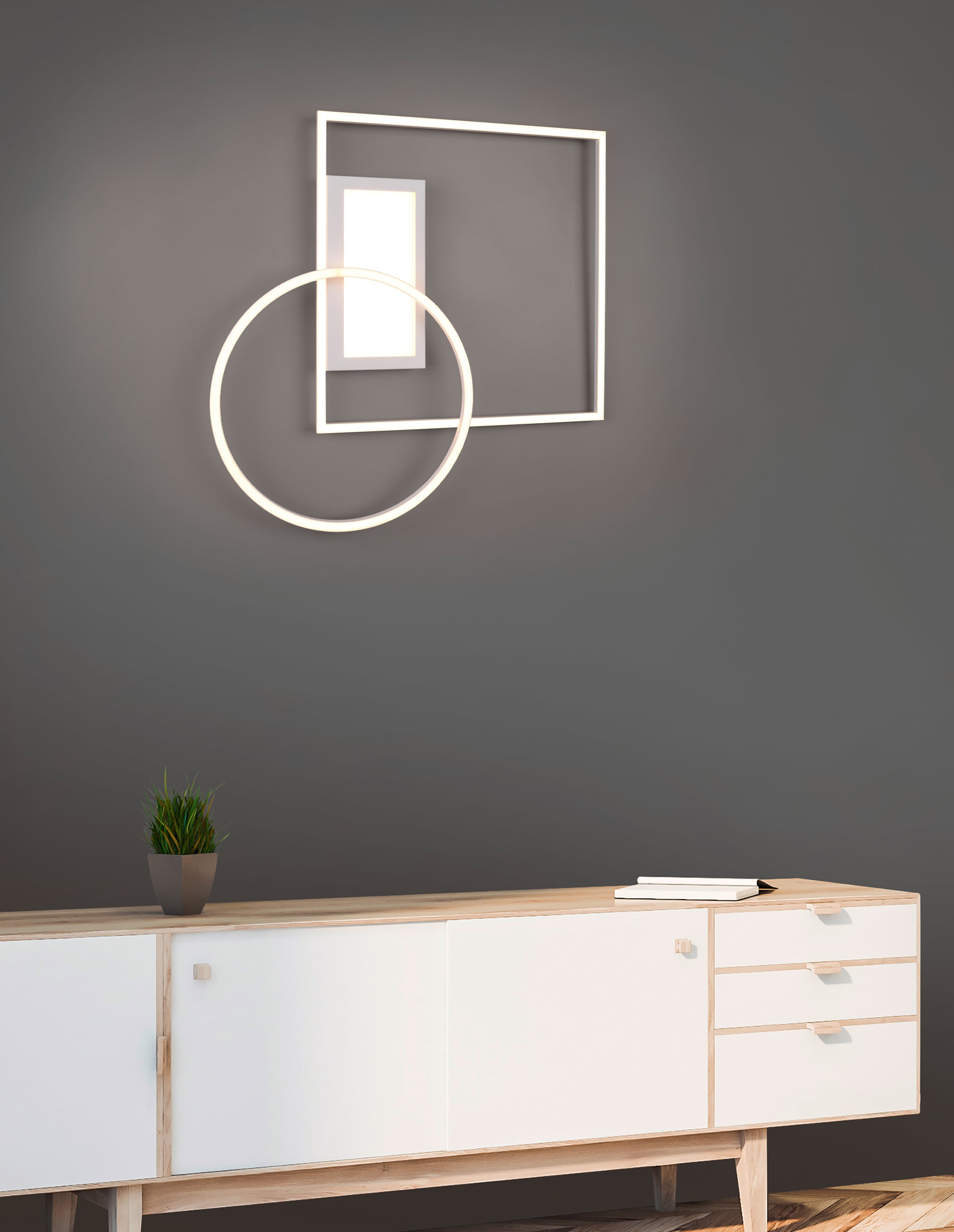 TRIO Leuchten LED Deckenleuchte »Downey«, 1 flammig, Leuchtmittel LED-Modul | LED fest integriert, Lichtfarbe stufenlos einstellbar, Memory Funktion, intgrierter Dimmer