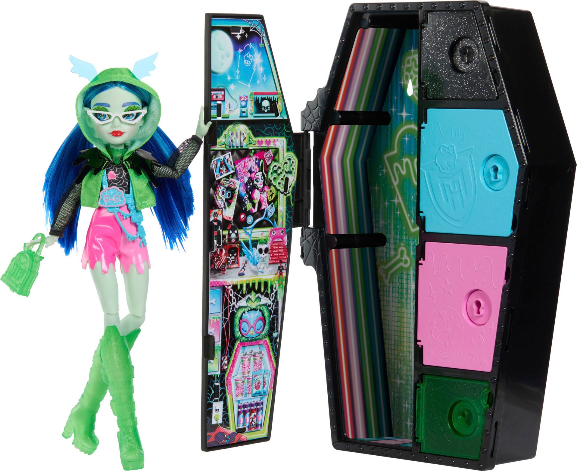 Anziehpuppe »Skulltimate Secrets: Neon Frights, Ghoulia Yelps«