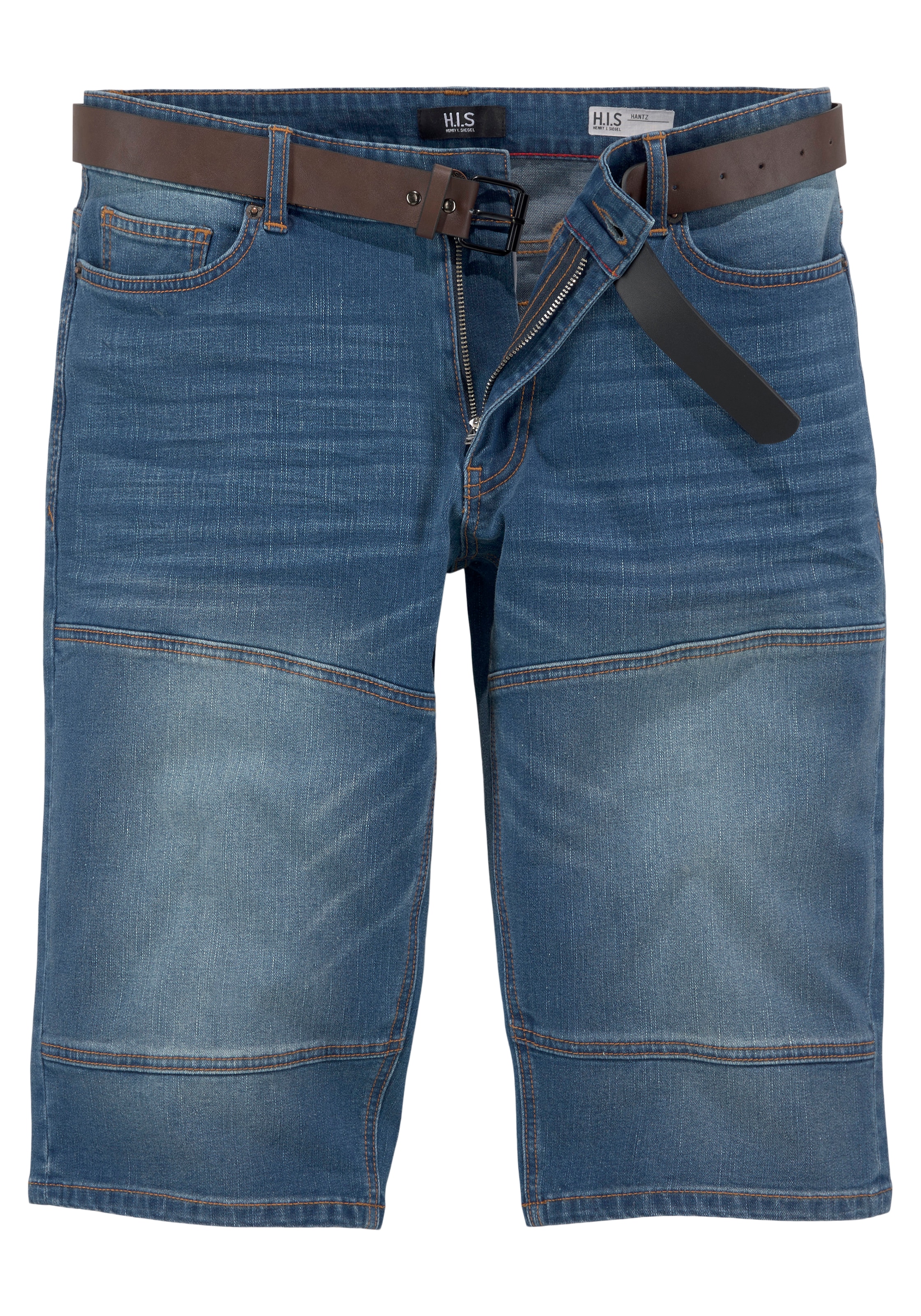 H.I.S Jeansbermudas »HANTZ«, (Set, 2 tlg., mit abnehmbarem Gürtel), Ökologische, wassersparende Produktion durch Ozon Wash