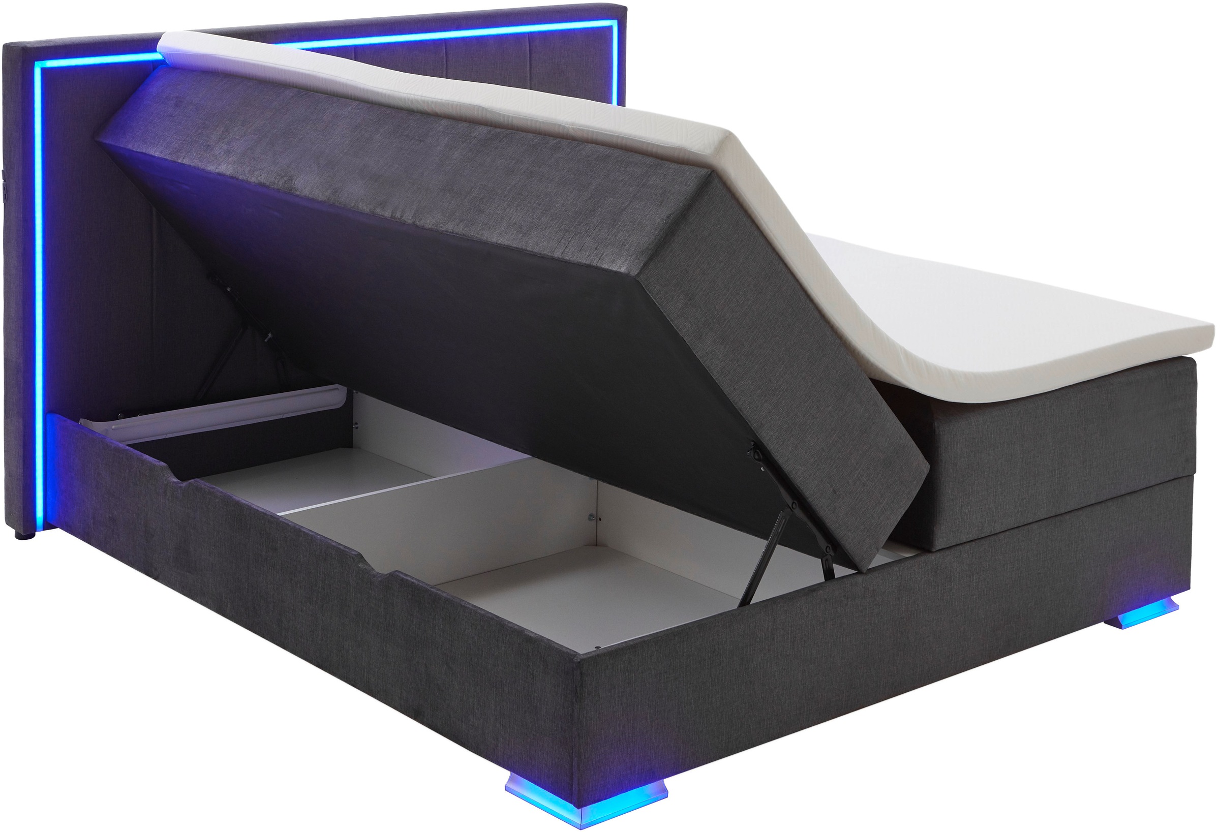 meise.möbel Boxspringbett »Colorado II«, inkl. LED-Beleuchtung & Topper