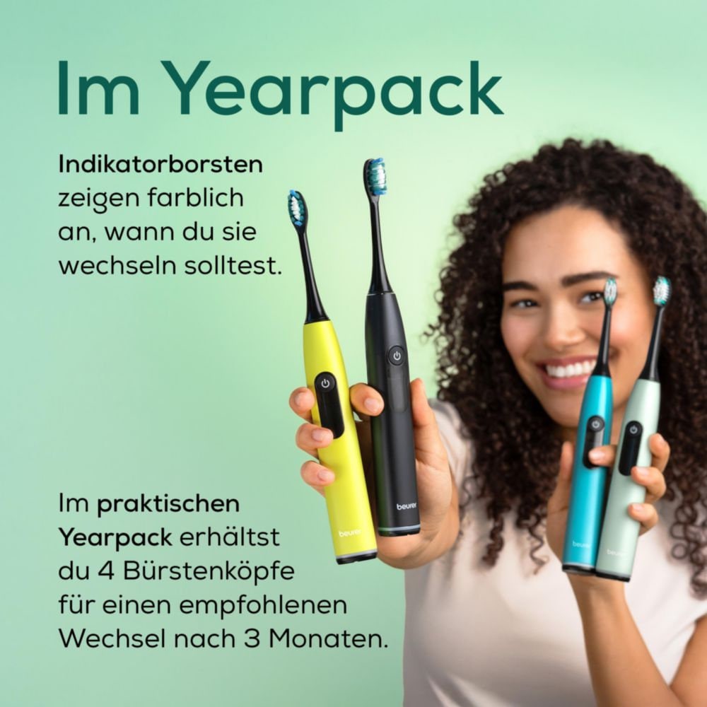 BEURER Aufsteckbürsten »SC Bürstenköpfe mit Indikatorborsten Classic Clean«, (4 Stück), Schalltechnologie für schonende und gründliche Zahnpflege