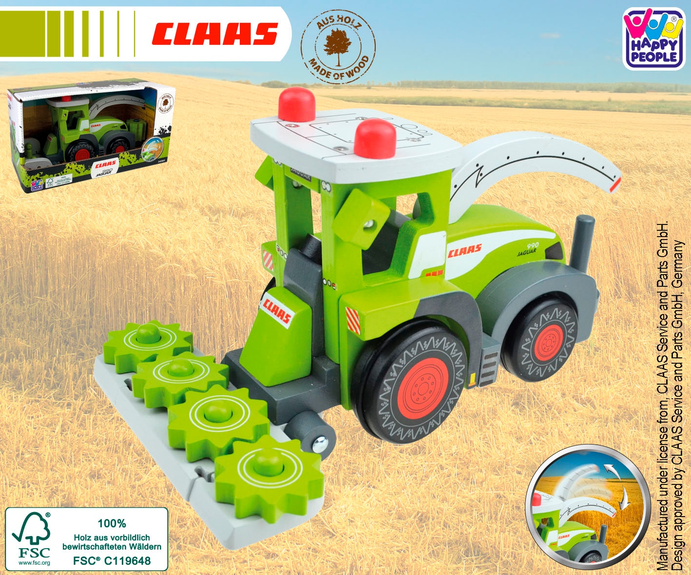 Happy People Spielzeug-Traktor »CLAAS Kids Jaguar 990 Feldhäcksler«, aus Holz