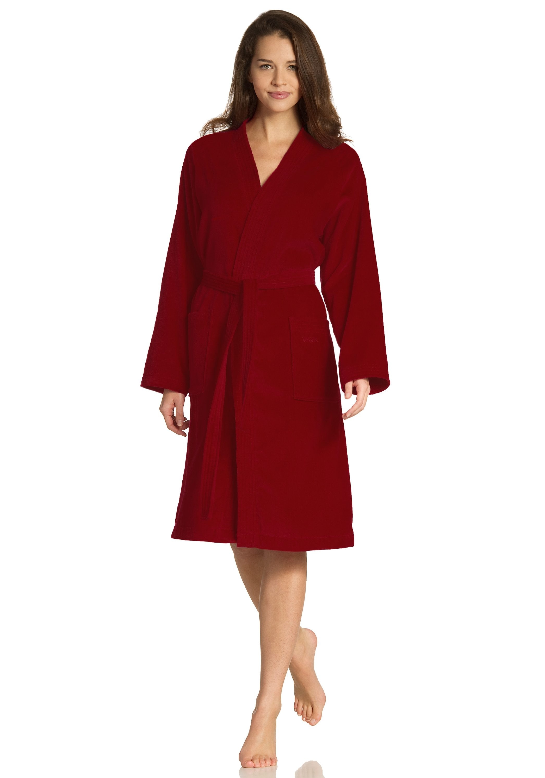 Vossen Unisex-Bademantel »Dallas, ideal für Sauna & Spa, Hotelbademantel, Morgenmantel« 1 Stk. für Damen & Herren, reine Baumwolle, mit Kimono-Kragen