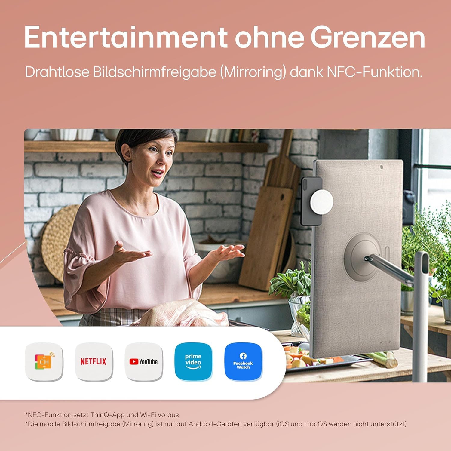 LG LED-Fernseher »27ART10AKPL«, Full HD, Smart-TV, Integrierter Akku (bis zu 3Std. Laufzeit), Dreh- & Neigbar, StanbyME